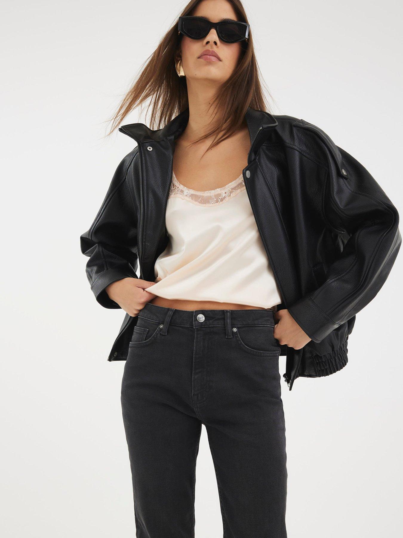 Image 4 of 4 of River Island High Rise Ankle Slim Taurus Jeans - Black