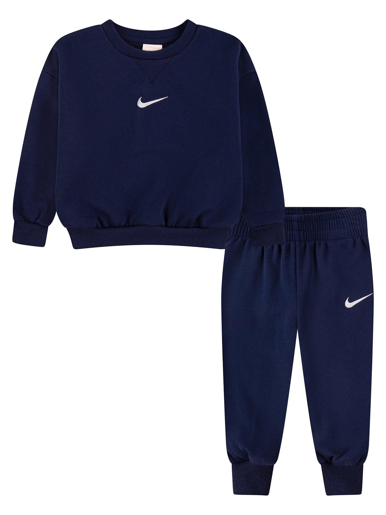 Nike Kids Unisex Essential Fleece Crew Set Navy Very