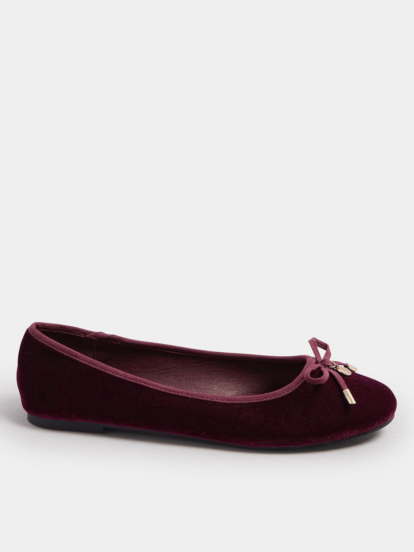 Long Tall Sally Velvet Ballet Pump - Red