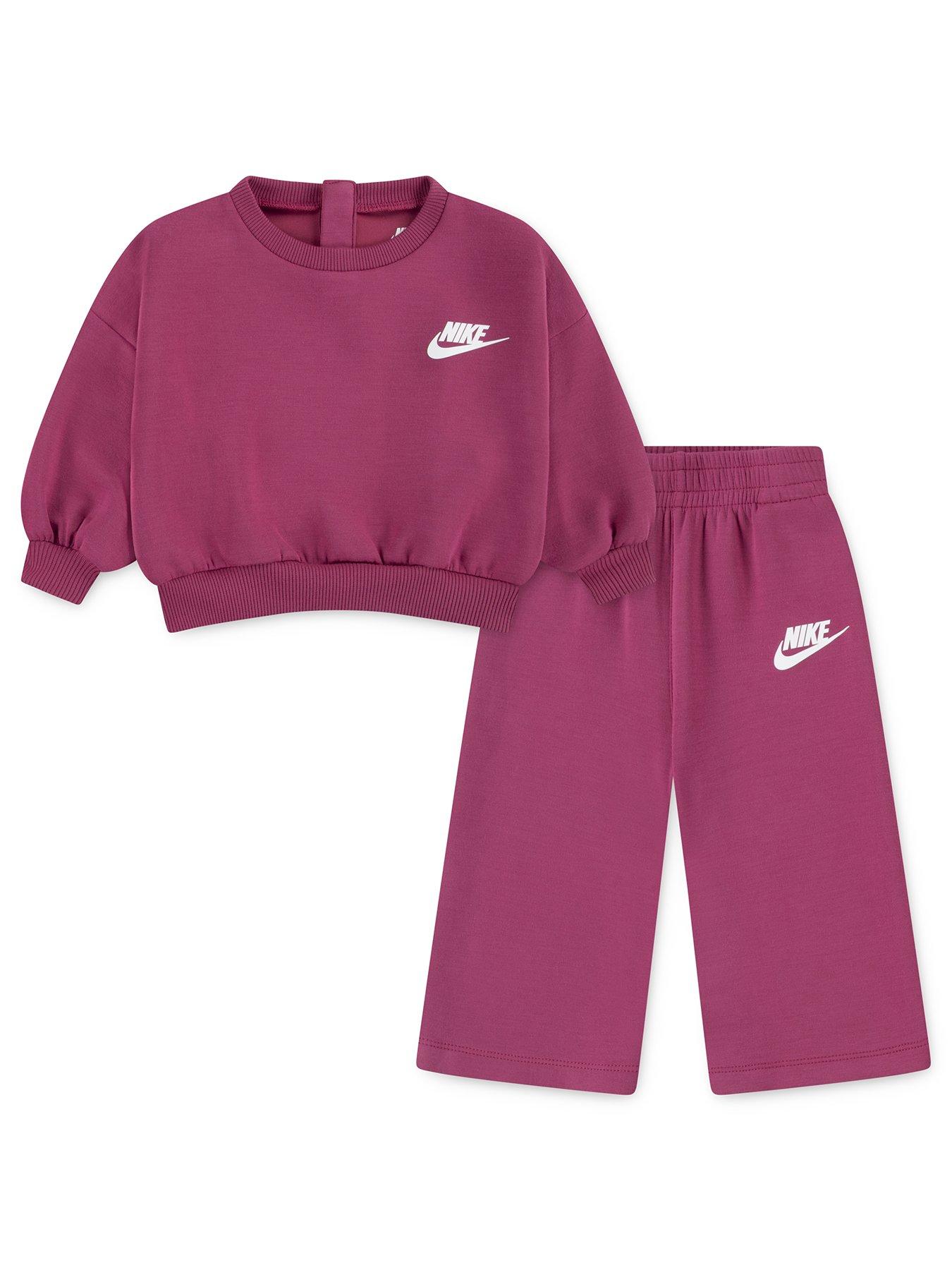 Nike Infant Girls Crew Wide Leg Pant Set - Pink