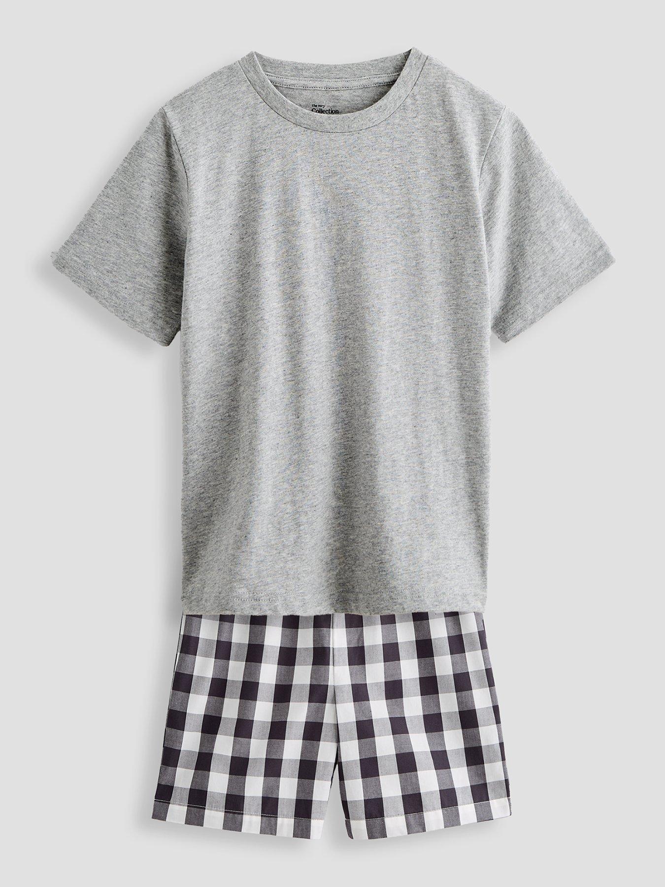 The Very Collection Boys 2 Pack Woven Check Short Pyjama Set - Multi | Very