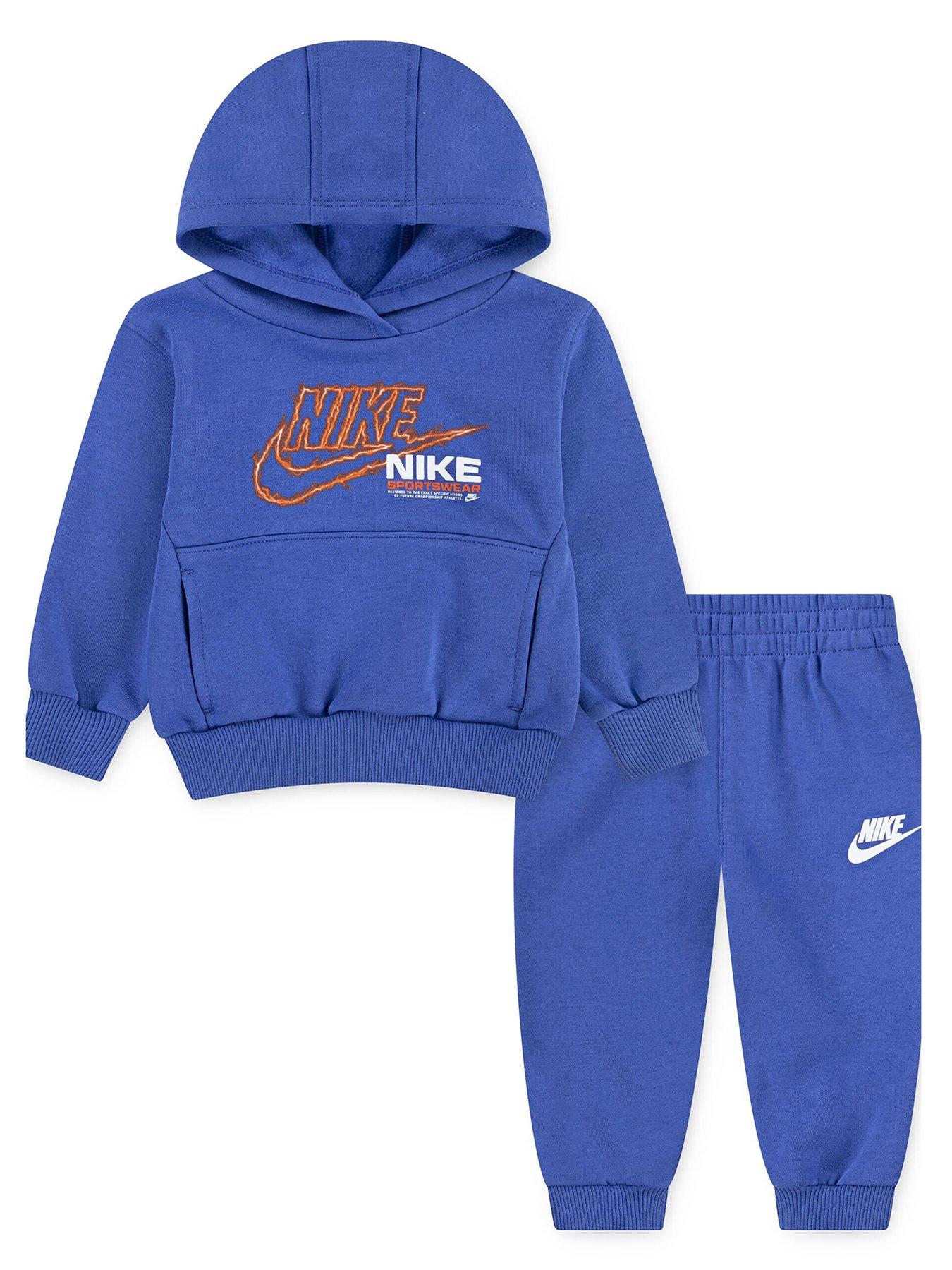 Nike Infant Boys Fleece Hoodie And Jogger Set - Blue, Blue, Size 24 Months