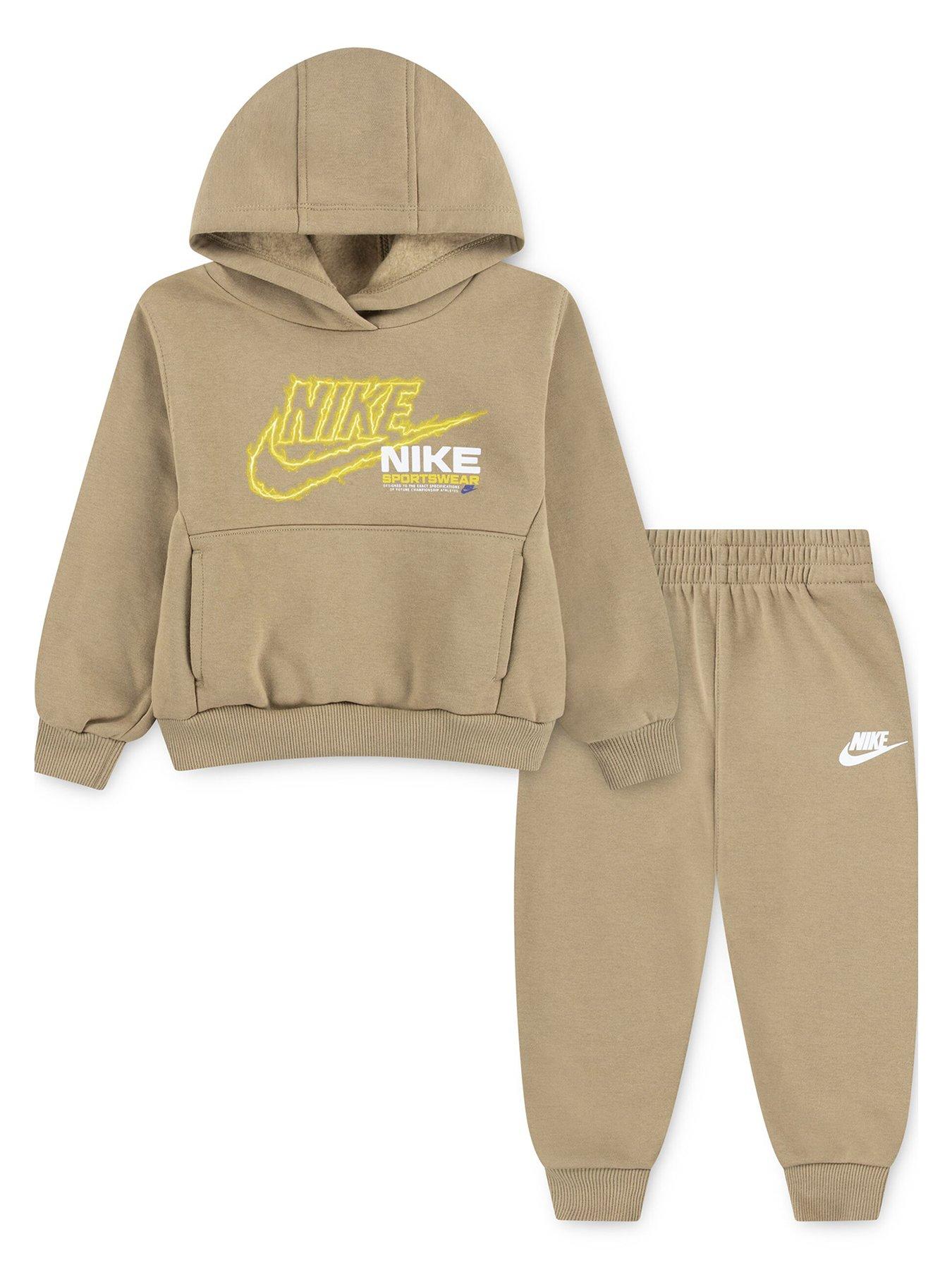Nike Infant Boys Fleece Hoodie And Jogger Set - Beige, Beige, Size 12 Months