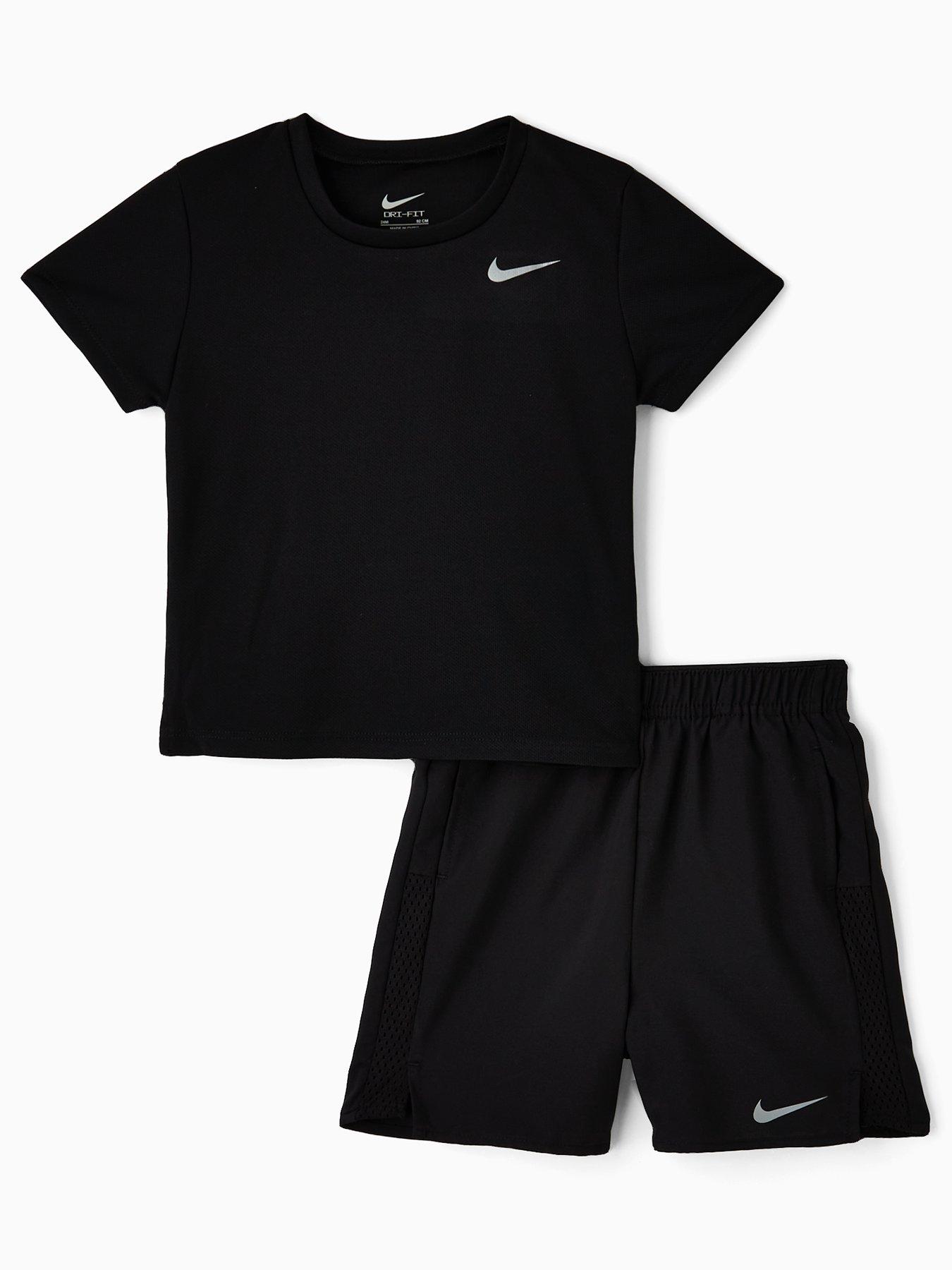 Nike Infant Boys Miler Challenger Short And T-Shirt Set Black Very