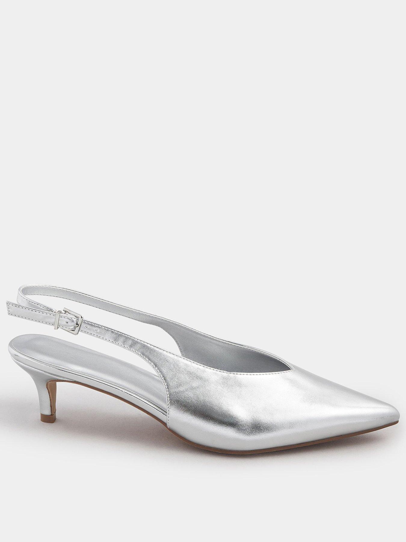 undefined V Cut Kitten Heel Slingbacks