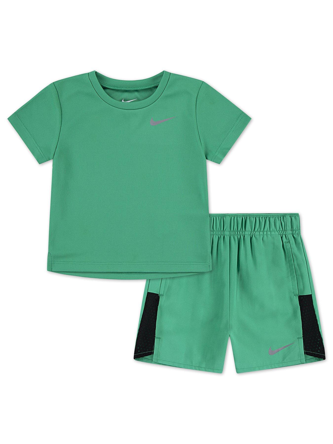 Nike Infant Boys Miler Challenger Short And T-Shirt Set Green Very