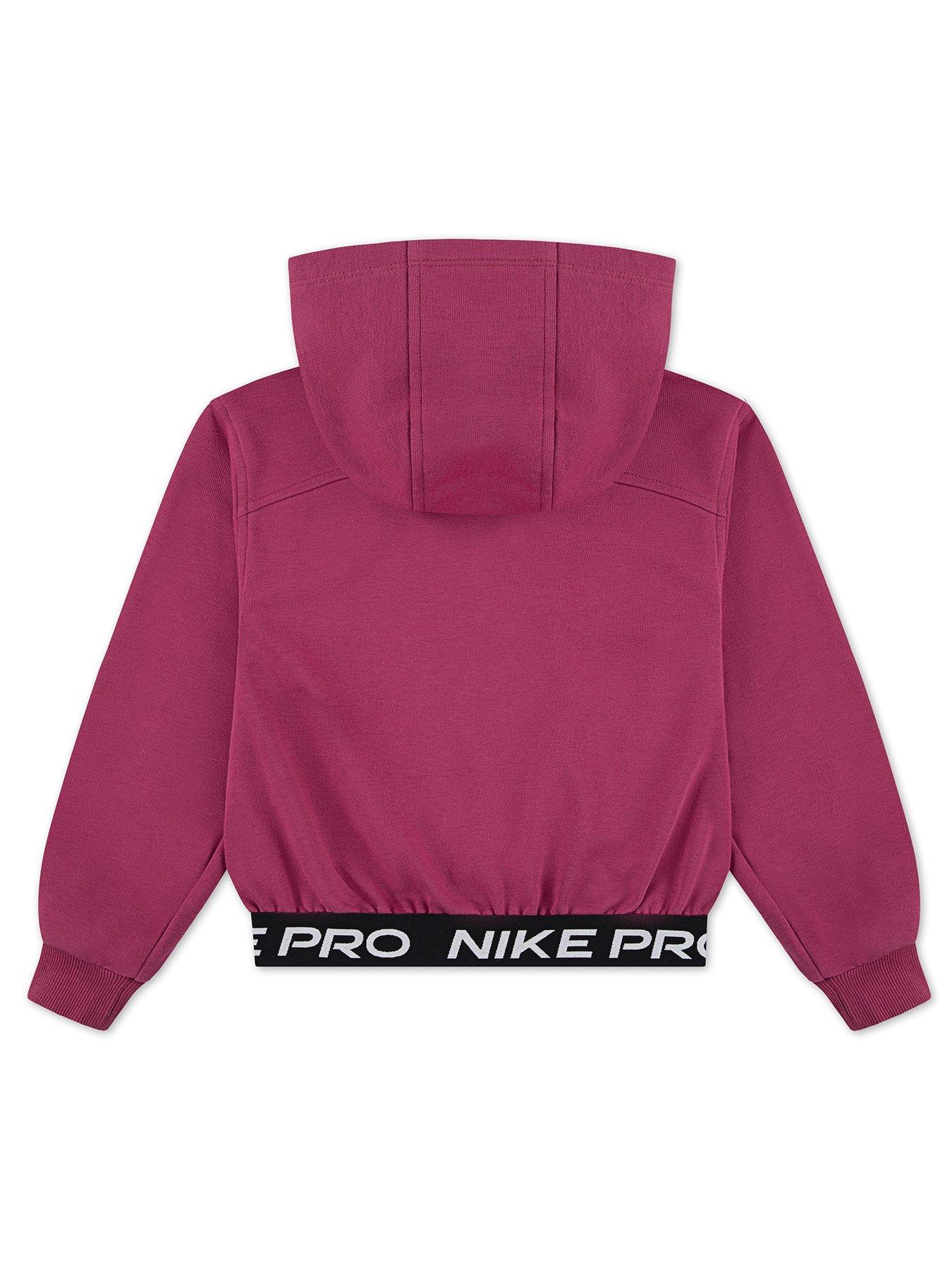 Image 2 of 2 of Nike Kids Girls Pro Zip Hoodie - Purple
