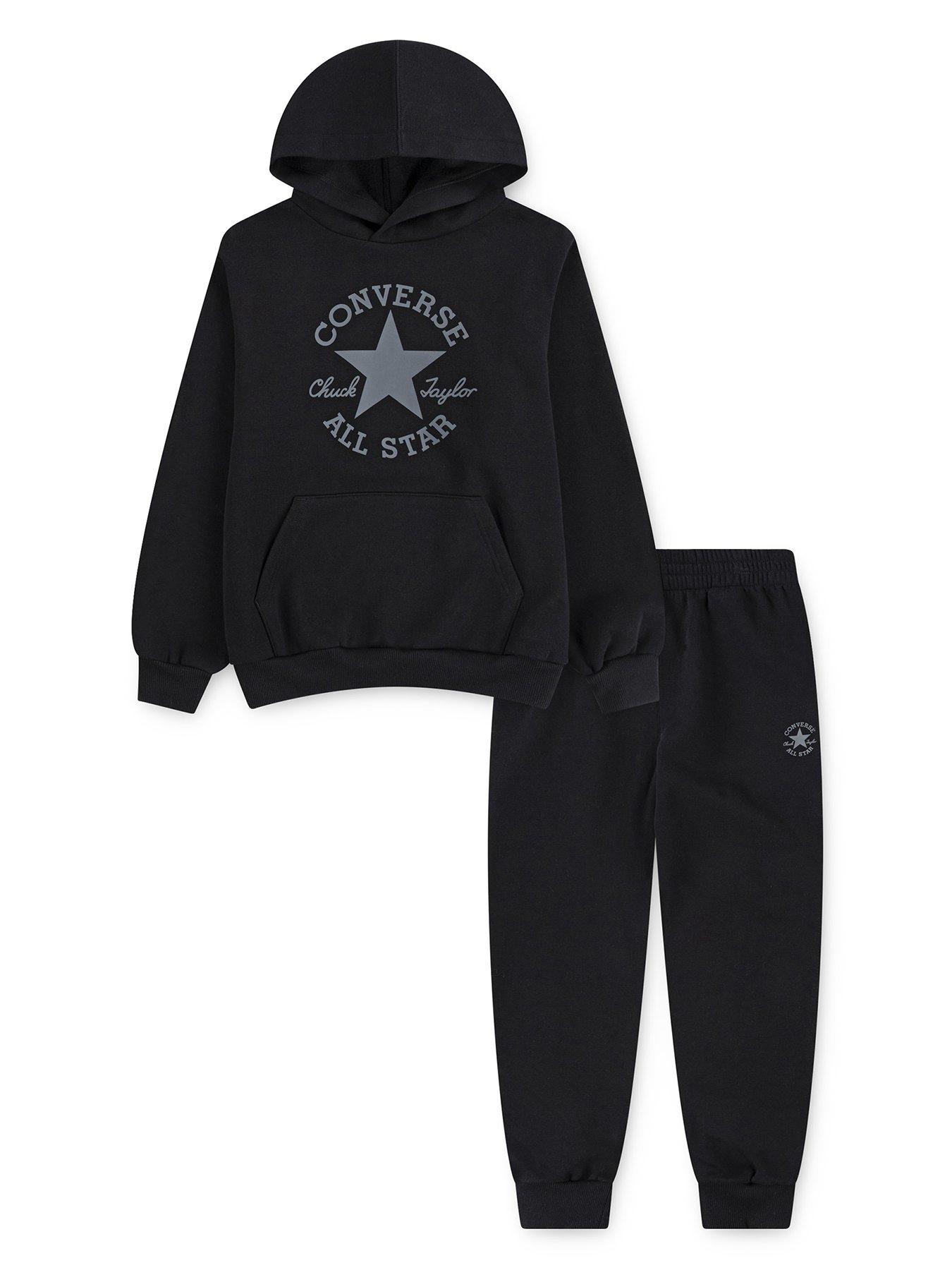 Image 1 of 4 of Converse Junior Boys Dissected Chuck Hoodie And Jogger Set - Black