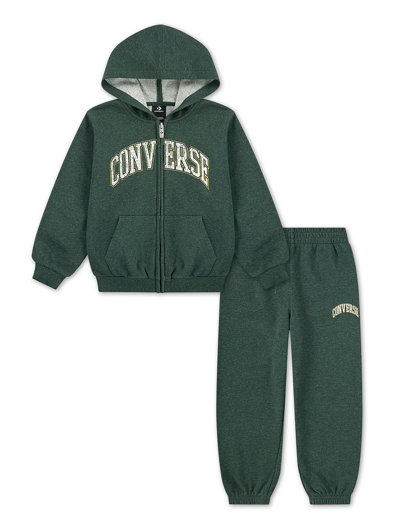 Converse Junior Boys Heritage Full Zip Set, Grey, Size 13-15 Years