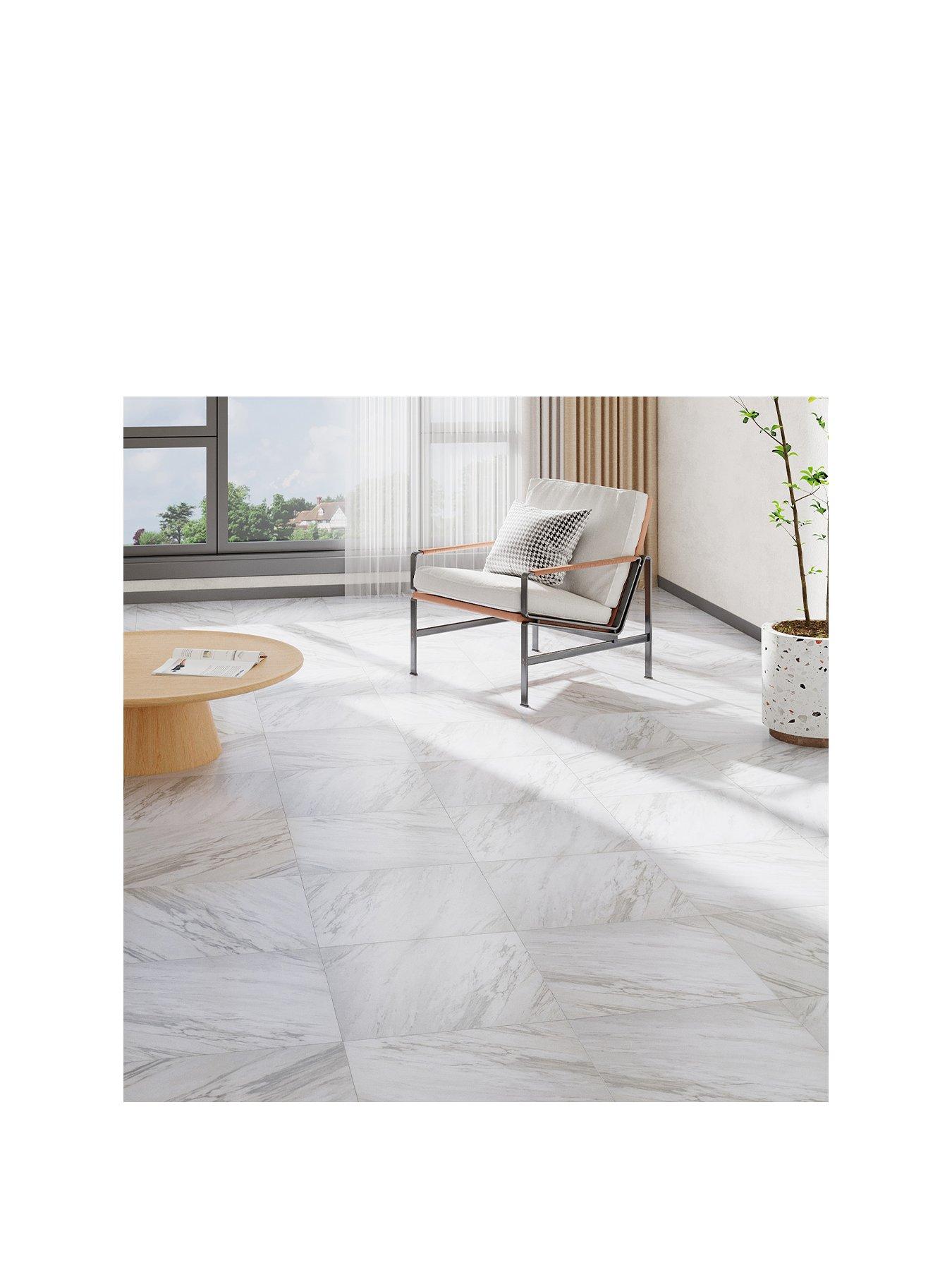 Image 2 of 7 of Living and Home Set Of 24 Marble Stone Effect Self Adhesive Pvc Floor Tiles Vinyl Tiles Covering 5m&sup2;