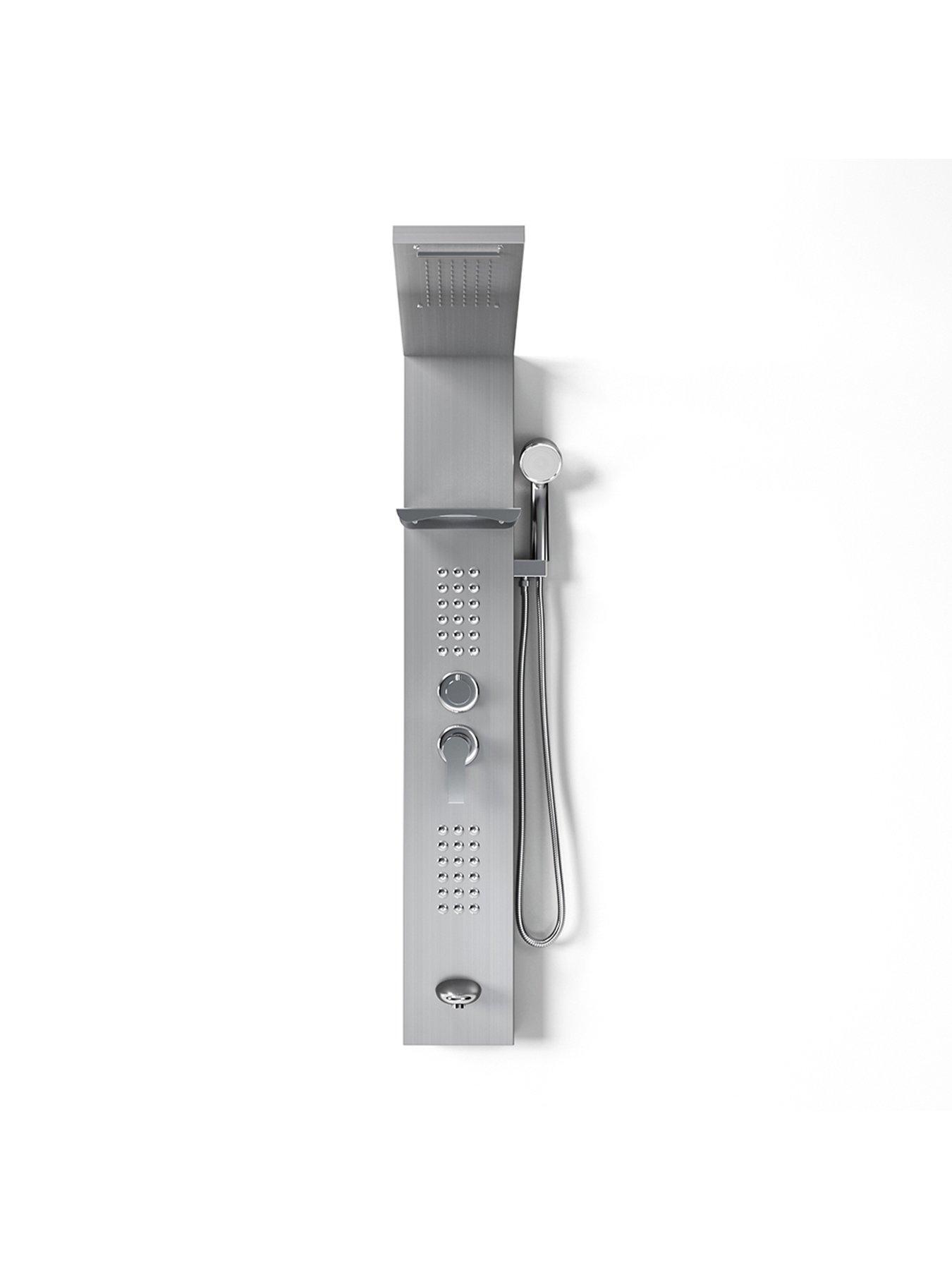 Image 4 of 6 of Living and Home Silver Wall Mount Shower Panel Tower System