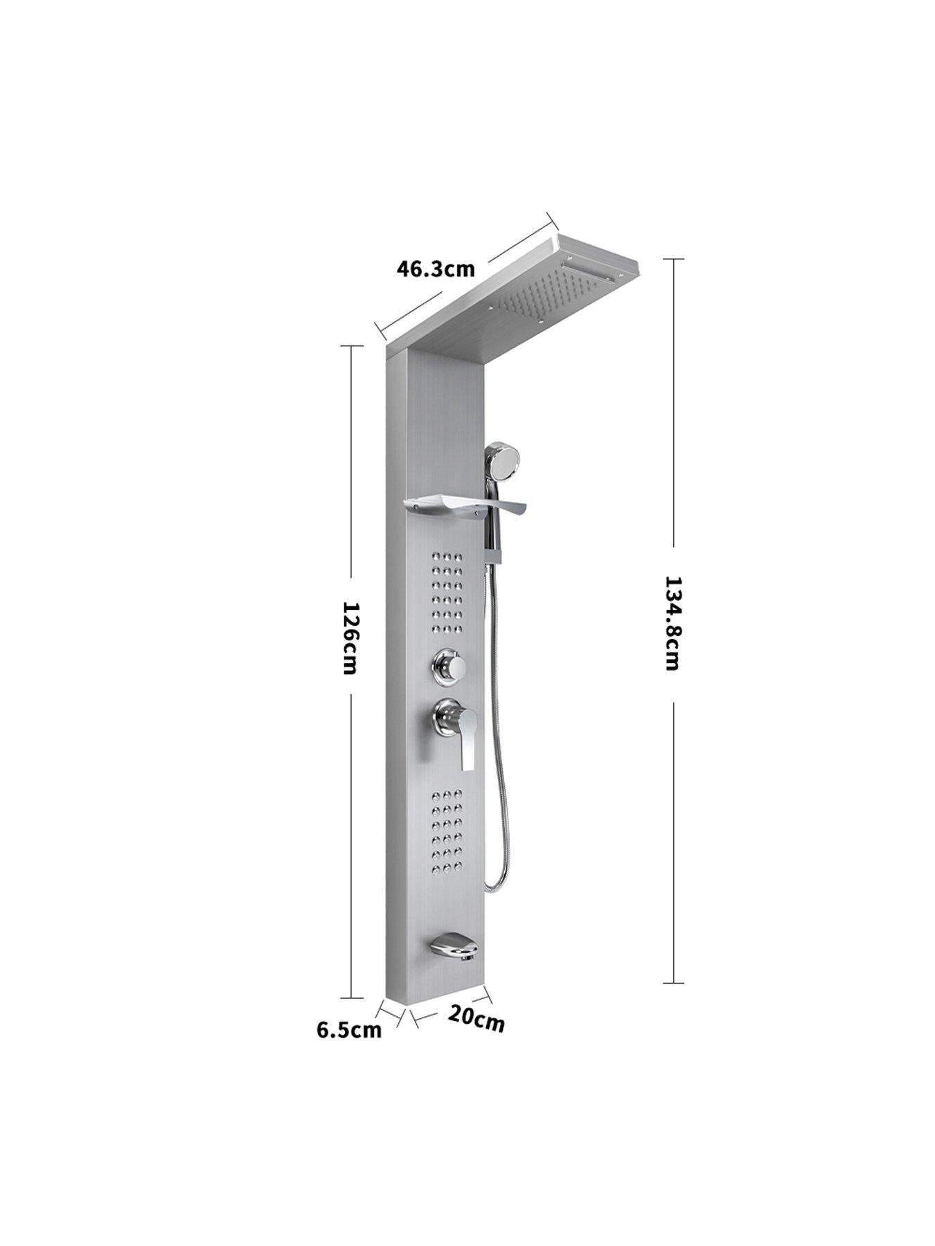 Image 5 of 6 of Living and Home Silver Wall Mount Shower Panel Tower System