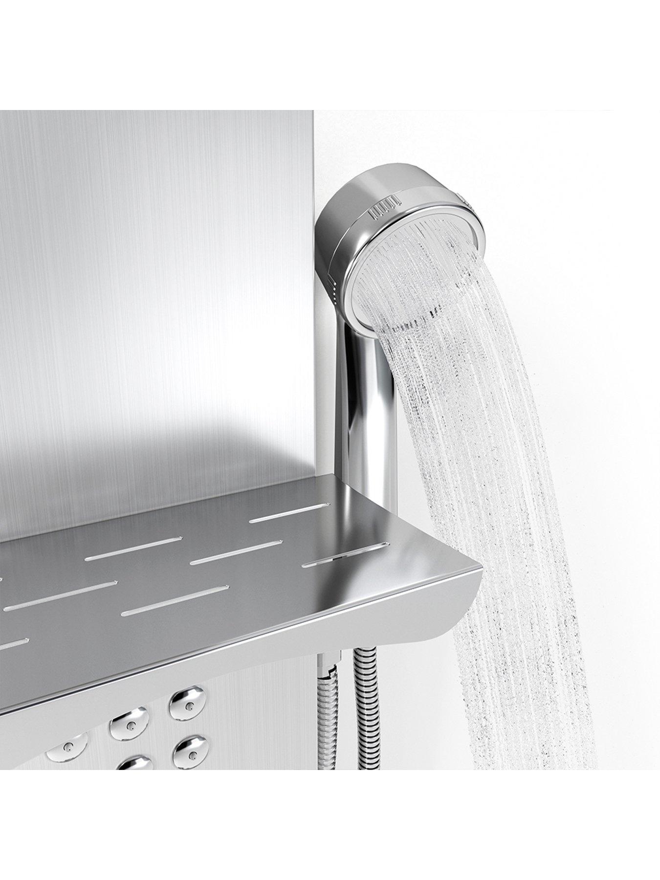 Image 6 of 6 of Living and Home Silver Wall Mount Shower Panel Tower System