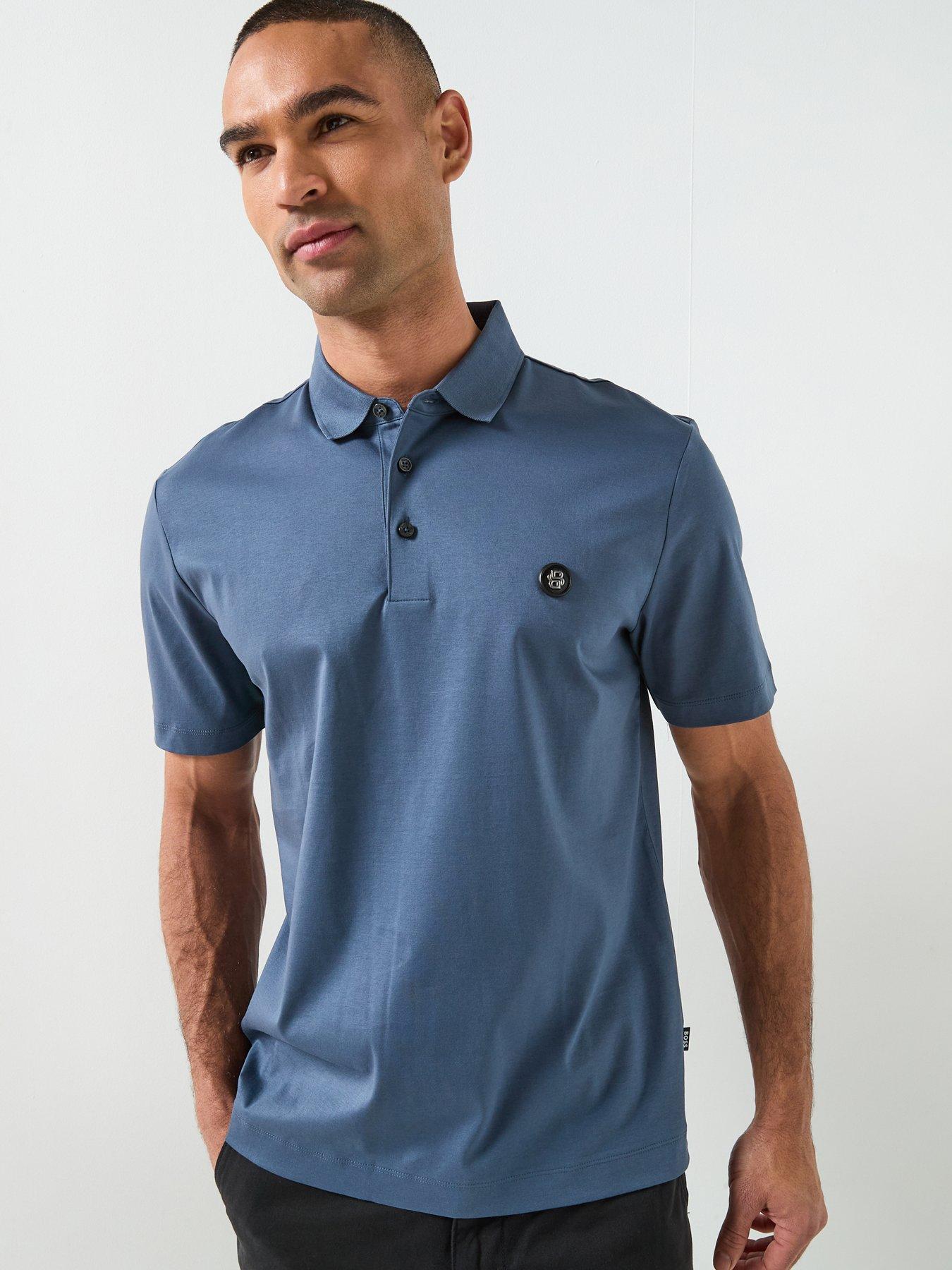 BOSS C-Parris Regular Fit Nickel Logo Polo Shirt - Blue
