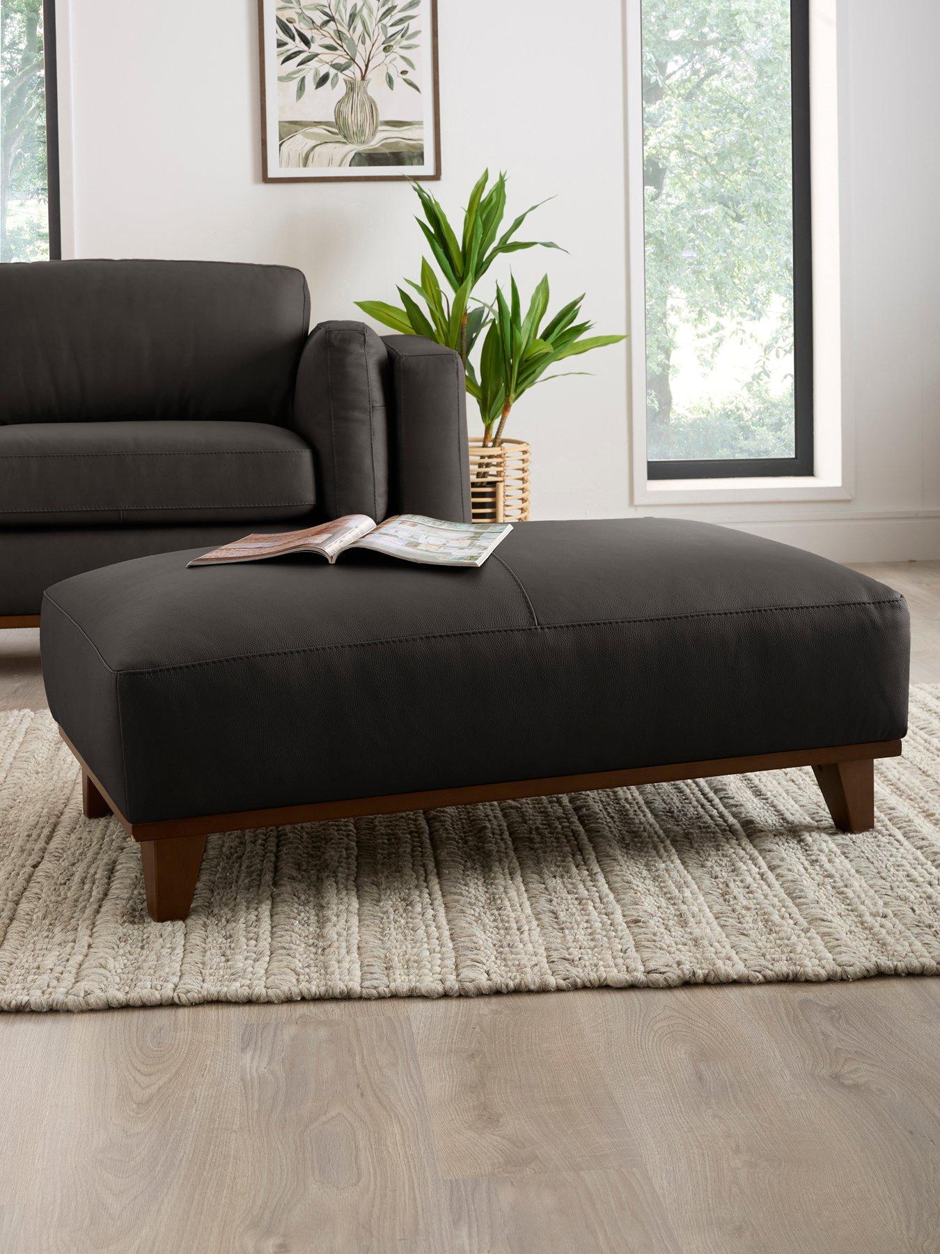 The Very Collection: Chiswick Italian Leather Footstool - FSC&reg; Certified