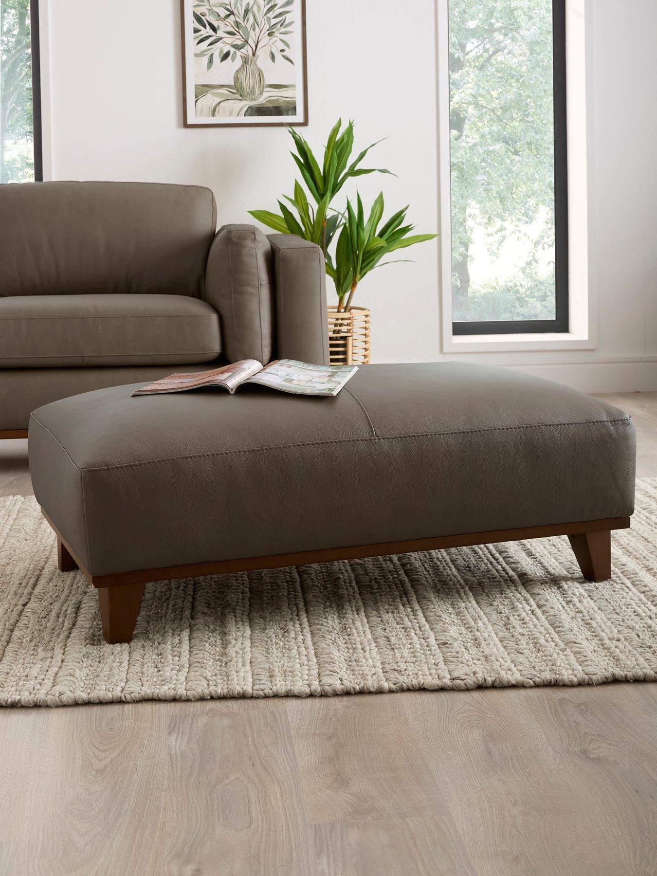 The Very Collection Chiswick Italian Leather Footstool - FSC® Certified