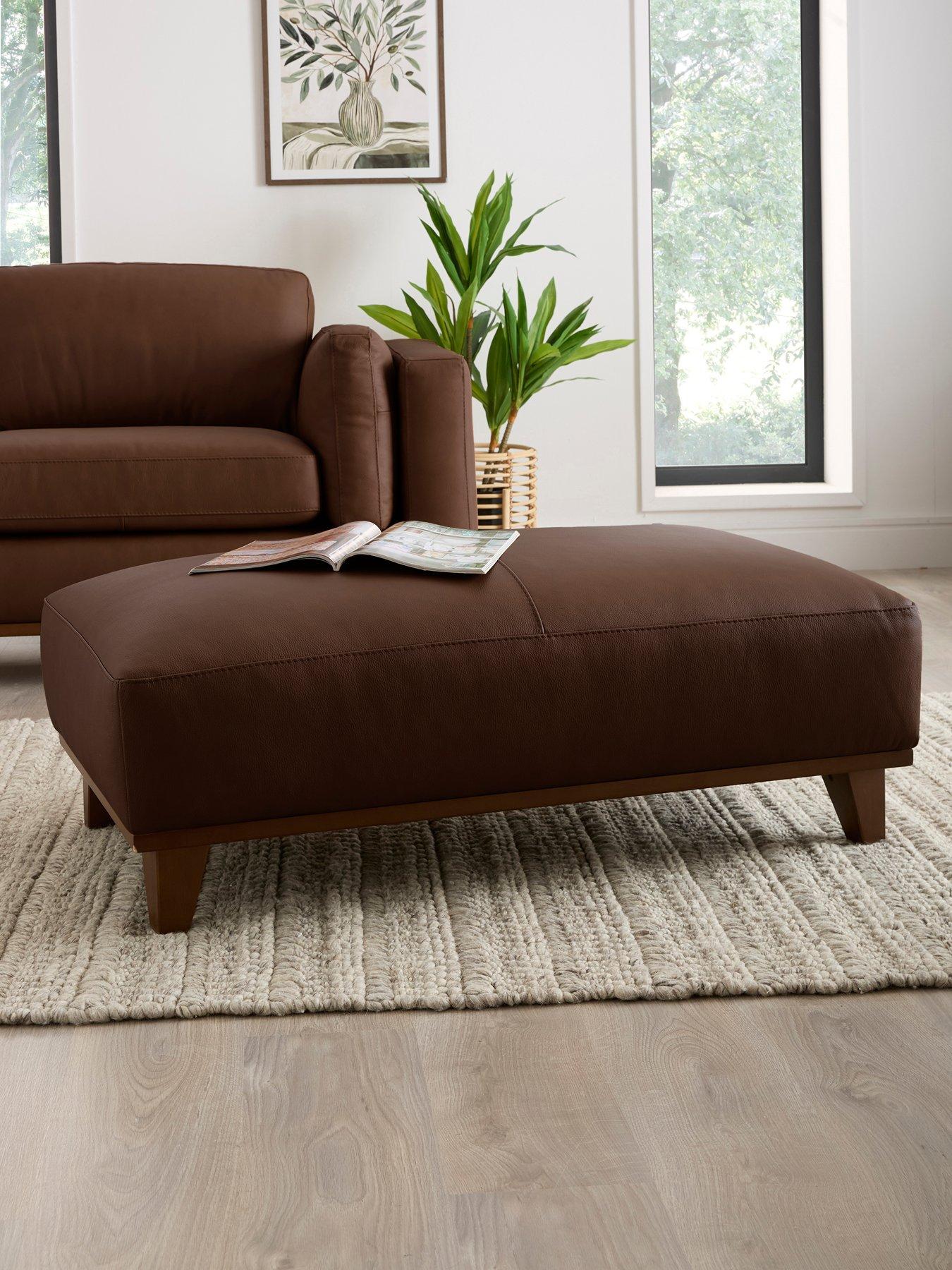 The Very Collection Chiswick Italian Leather Footstool - FSC® Certified