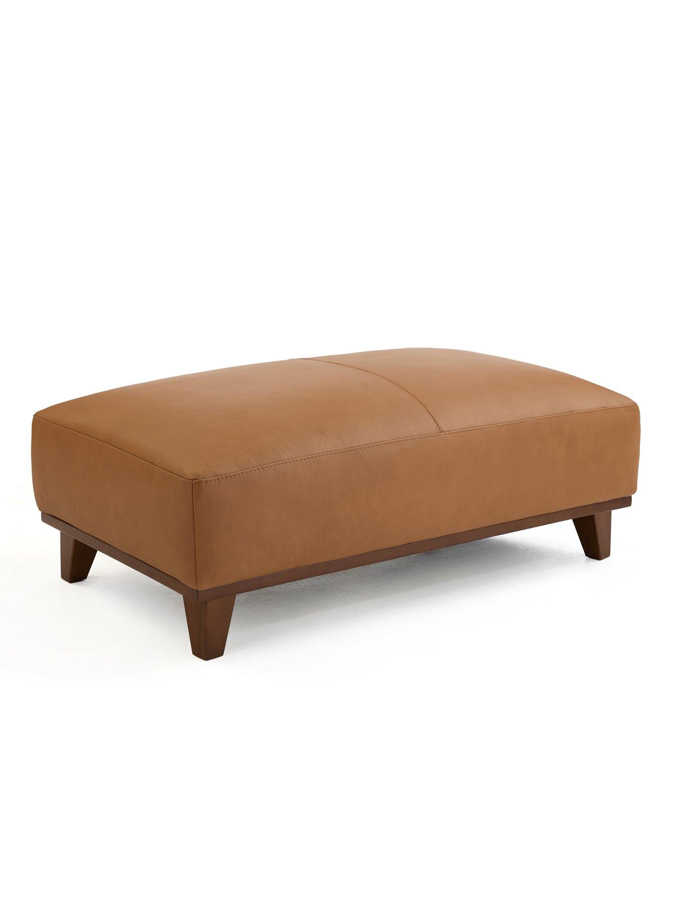 Image 3 of 6 of The Very Collection Chiswick Italian Leather Footstool