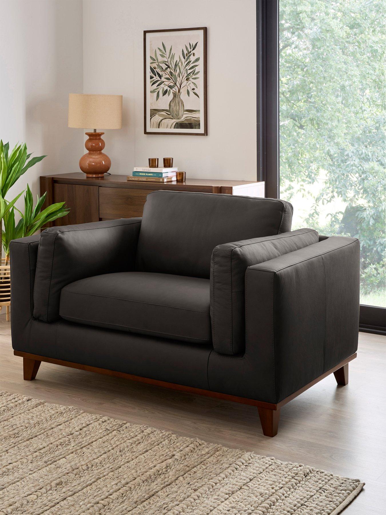 The Very Collection: Chiswick Italian Leather Snuggle Chair - FSC&reg; Certified