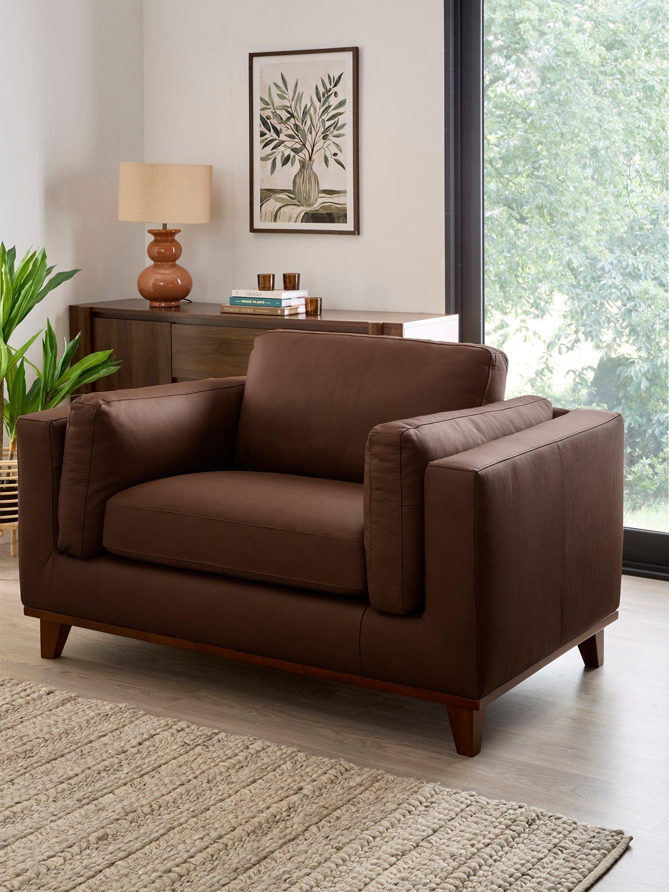 The Very Collection Chiswick Italian Leather Snuggle Chair - FSC® Certified