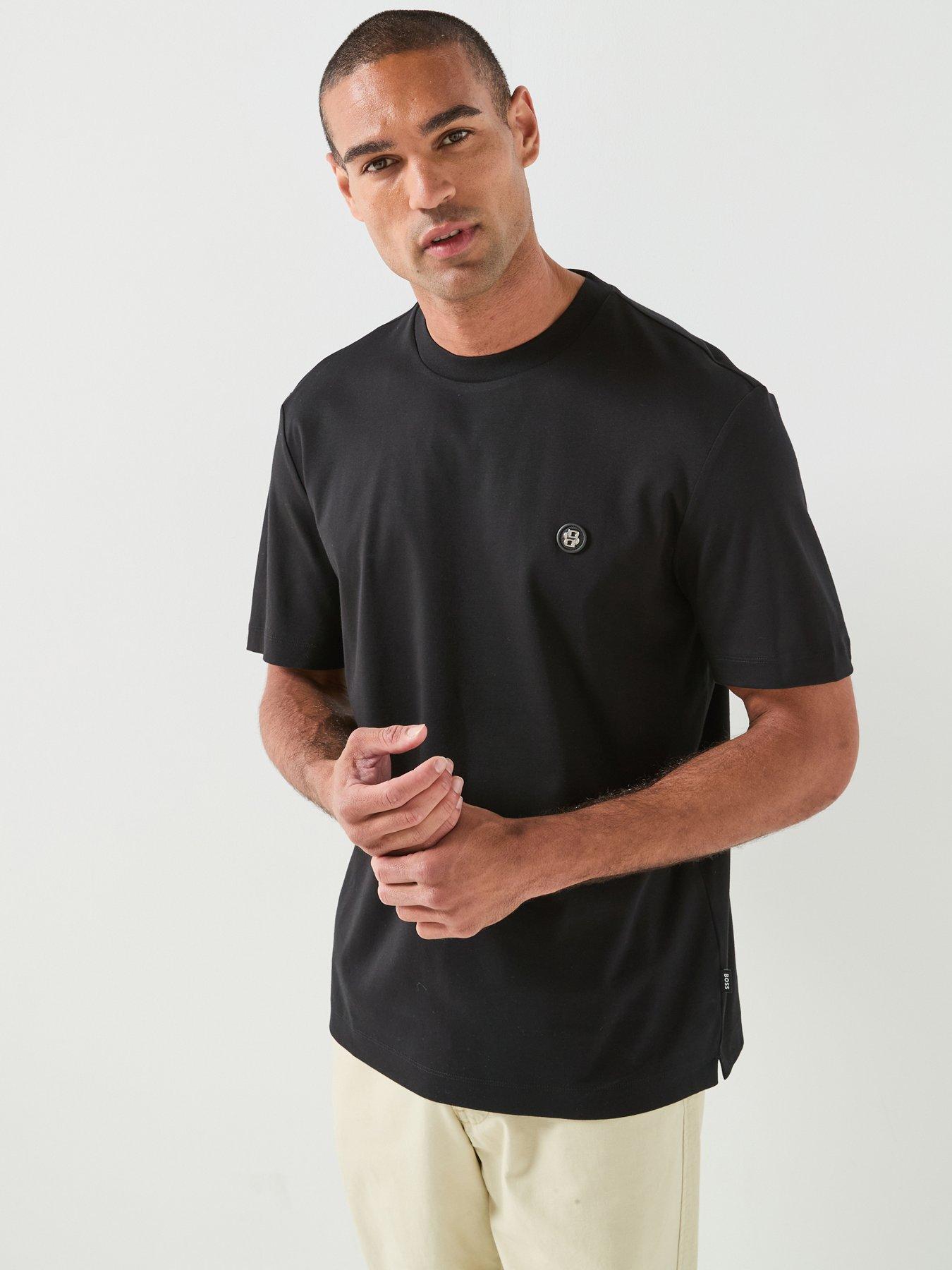 Image 1 of 6 of BOSS C-Taut 01 Regular Fit Nickel Logo T-Shirt - Black