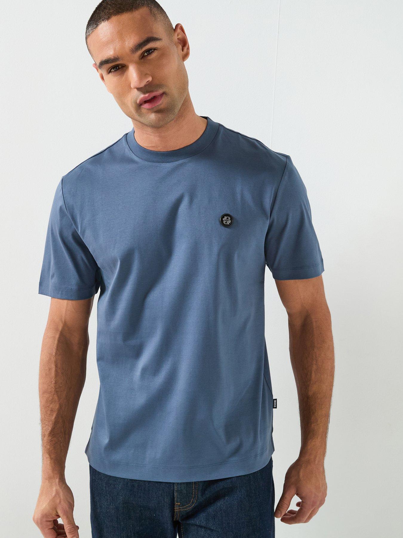 Image 1 of 4 of BOSS C-Taut 01 Regular Fit Nickel Logo T-Shirt - Blue