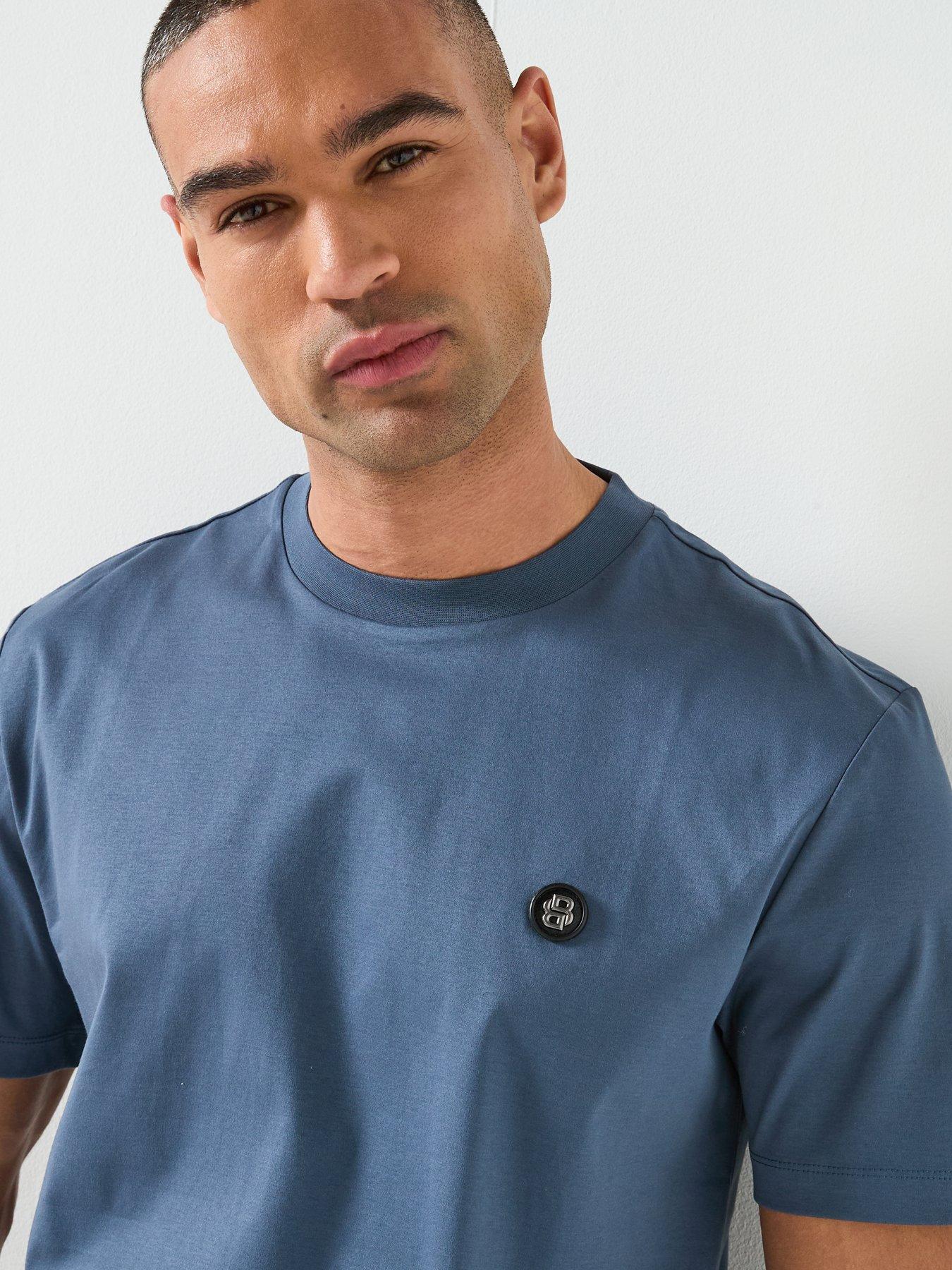 Image 4 of 4 of BOSS C-Taut 01 Regular Fit Nickel Logo T-Shirt - Blue