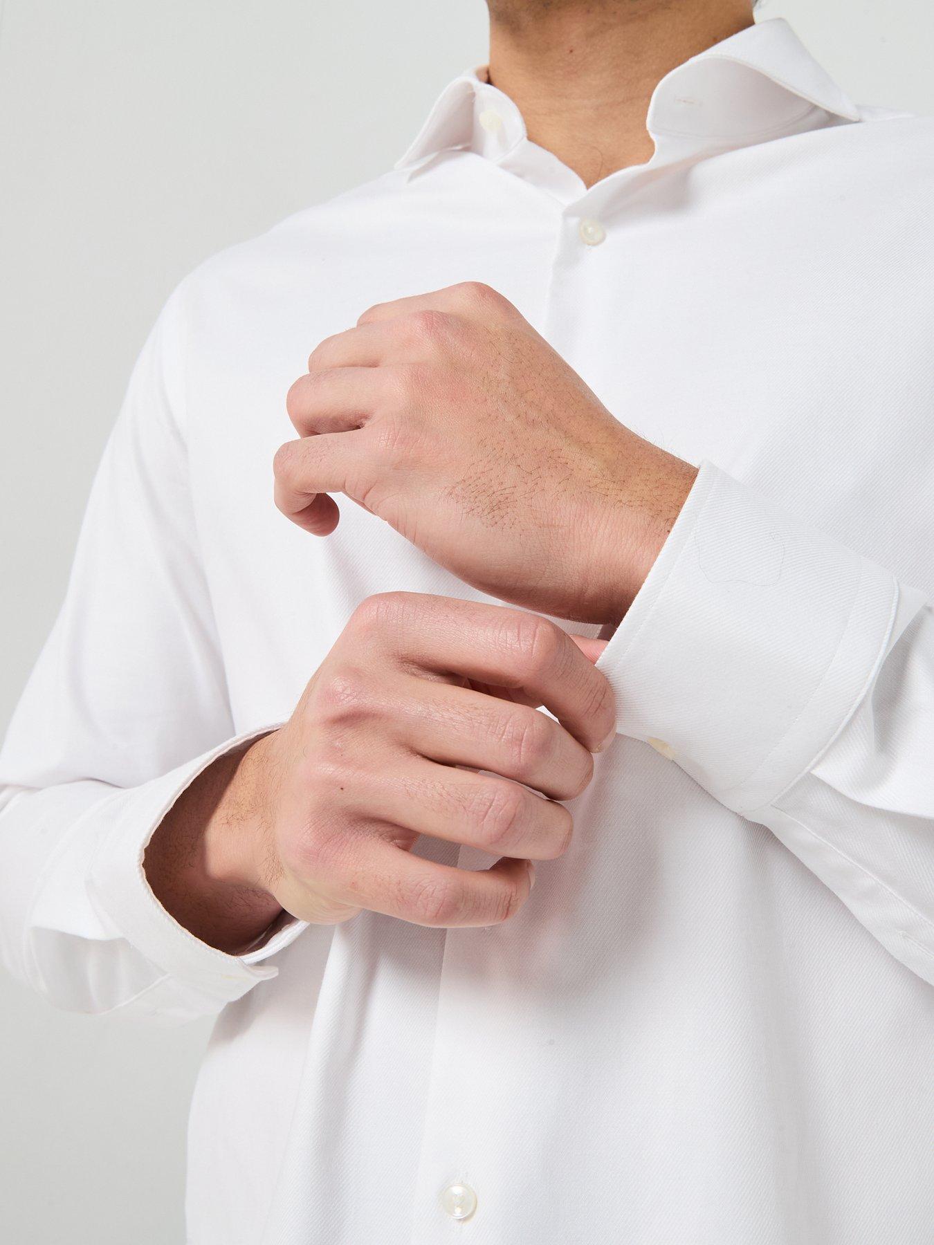 IZOD Men's Stretch Dress Shirt – Regular Fit, Wrinkle-Free, White (16-16.5 Neck, 36-37 Sleeve)