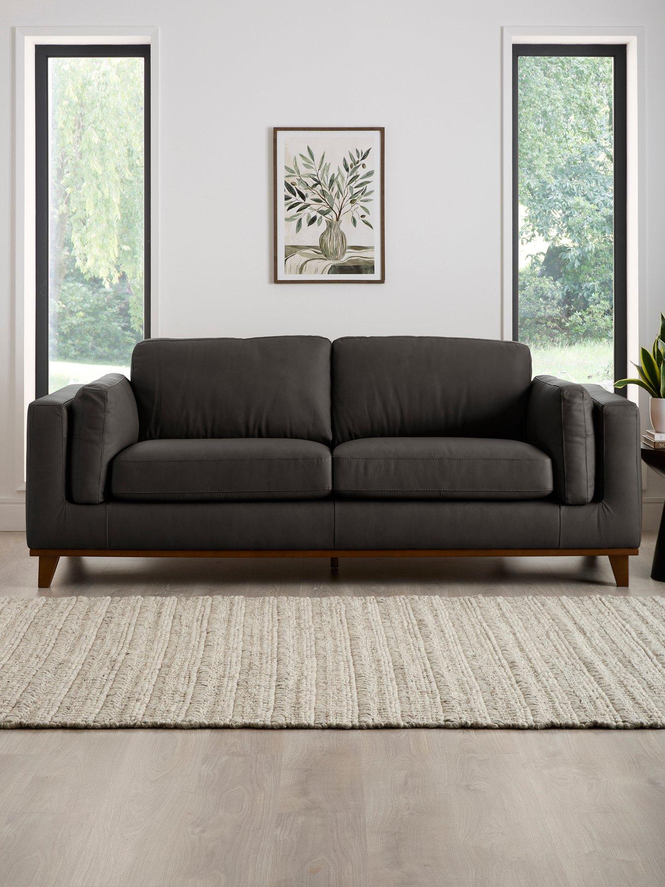 The Very Collection: Chiswick Italian Leather 3 Seater Sofa - FSC&reg; Certified