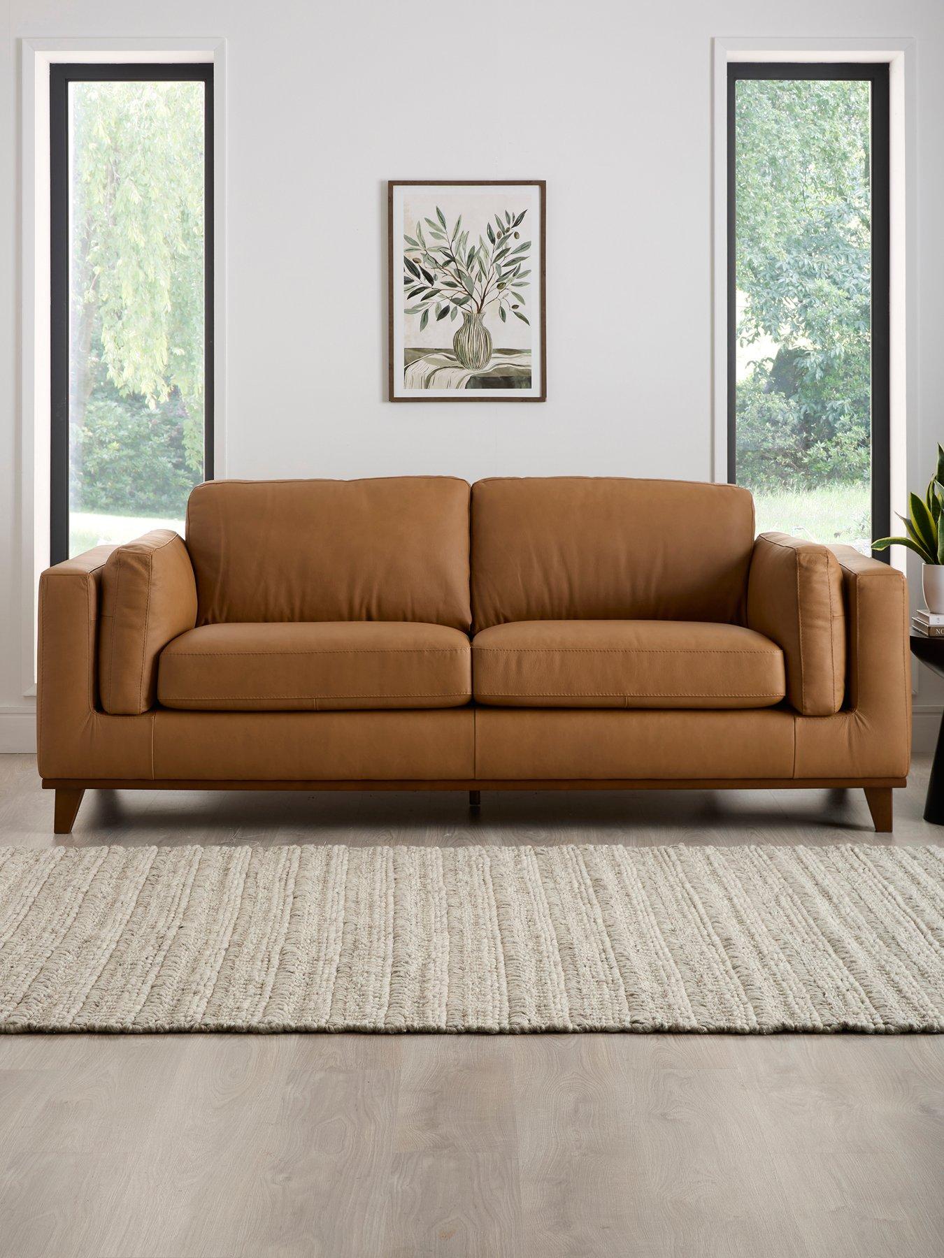The Very Collection Chiswick Italian Leather 3 Seater Sofa