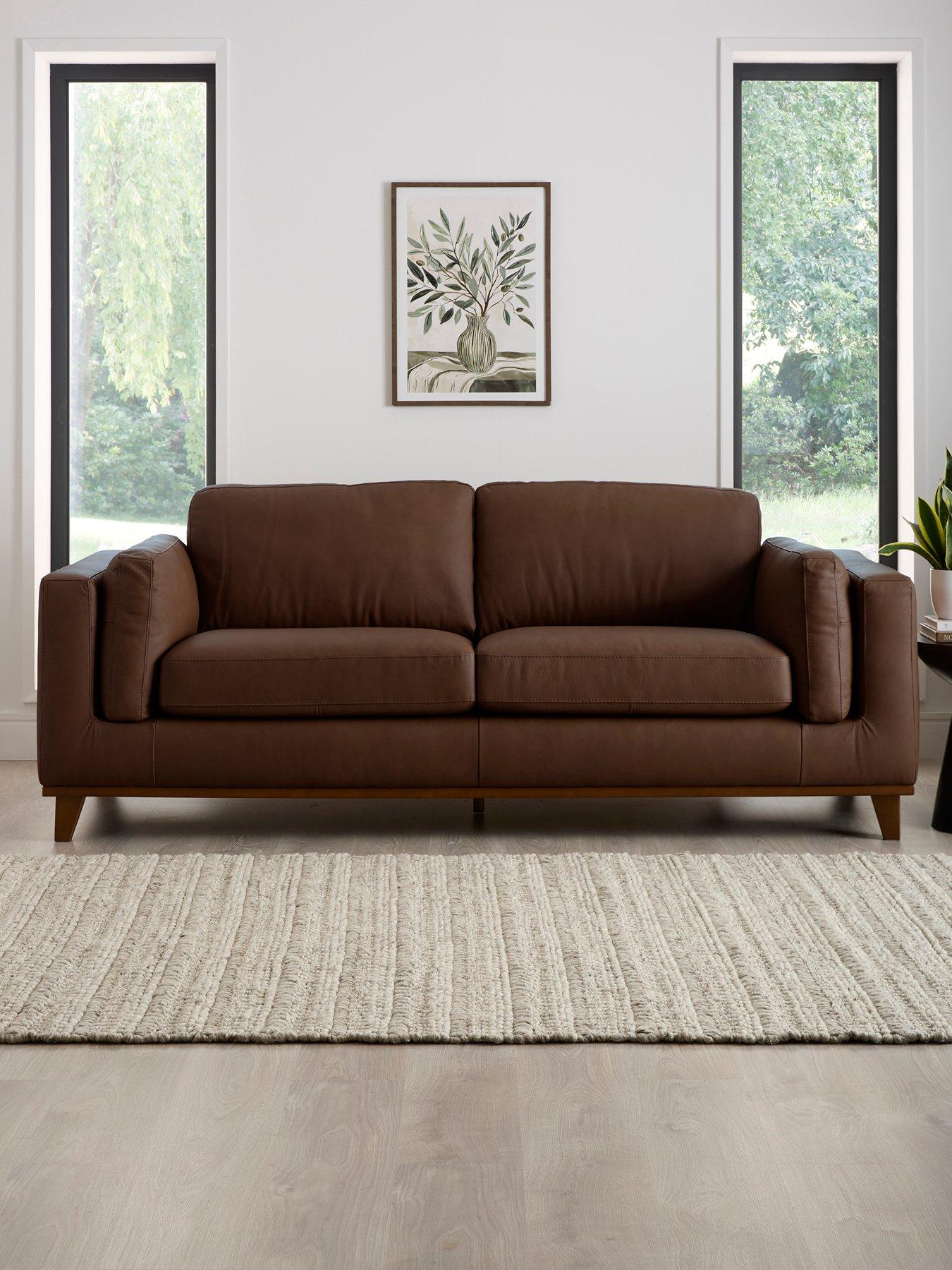 The Very Collection Chiswick Italian Leather 3 Seater Sofa