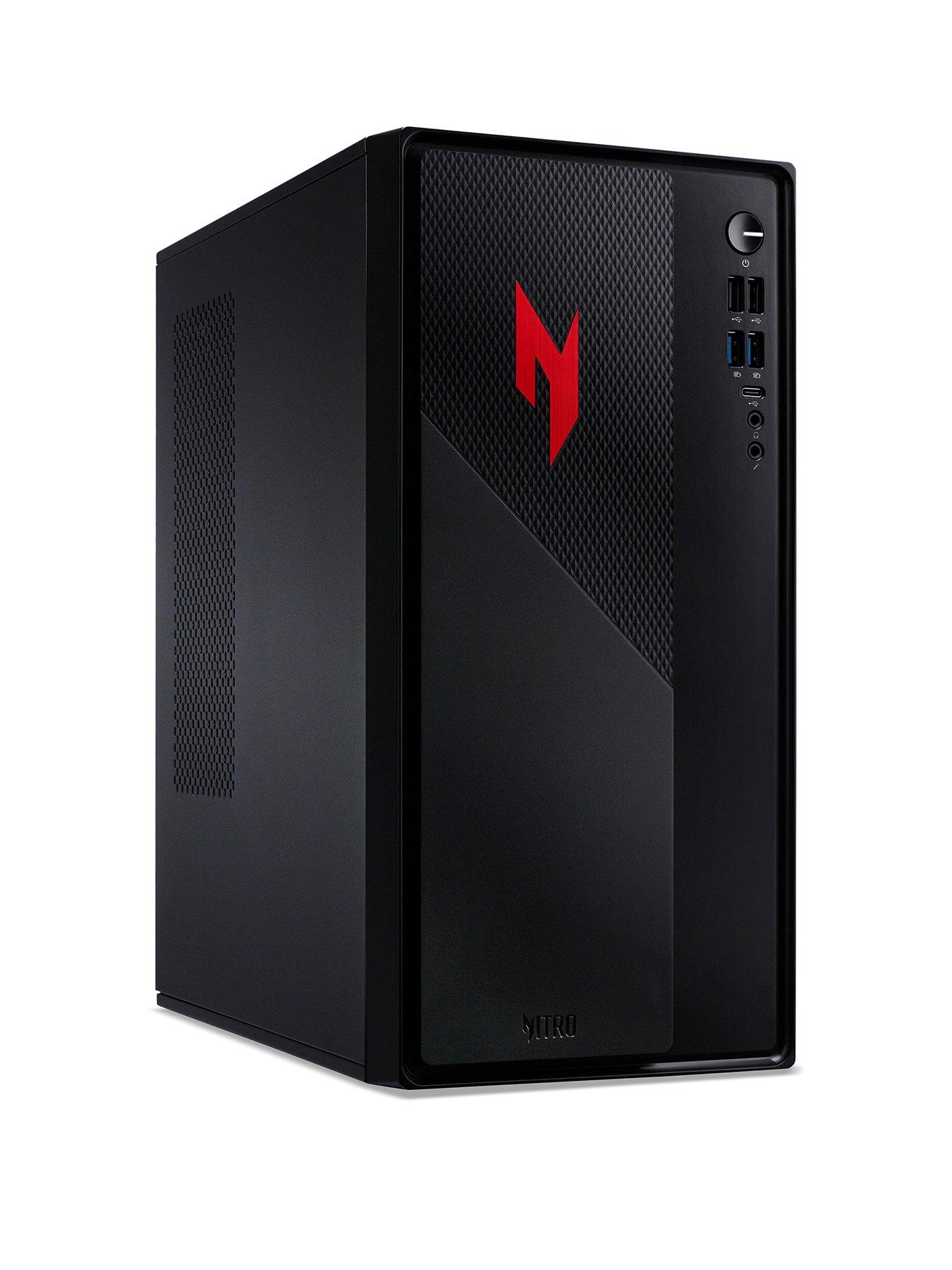 Image 1 of 8 of Acer Nitro N20 Gaming Desktop - GeForce RTX 3050 - Intel Core i5 - 16GB RAM - 512GB - Black