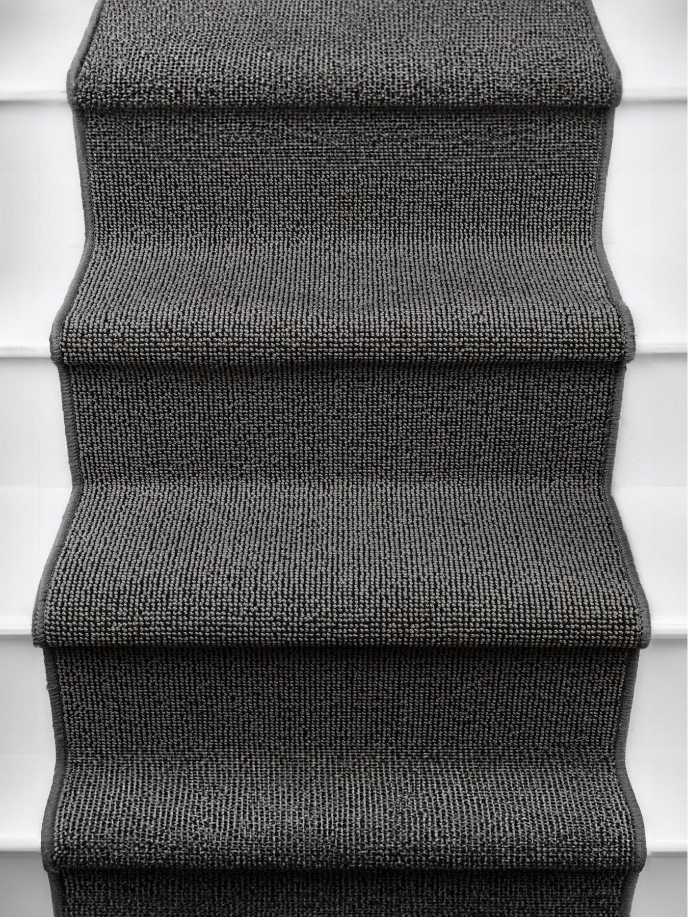 undefined Bobble Textured Stair Runner In Dark Grey - 57 X 600 Cm