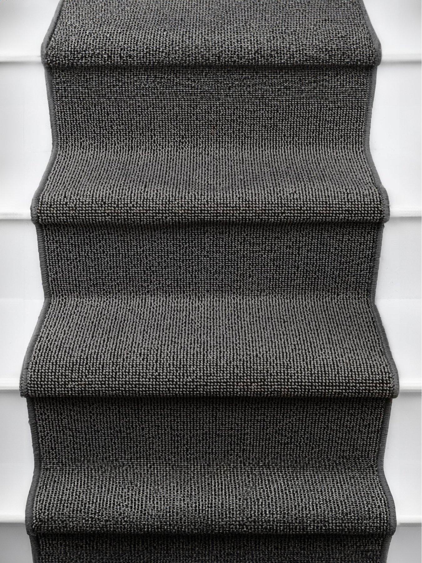 undefined Bobble Textured Stair Runner In Dark Grey - 57 X 800 Cm