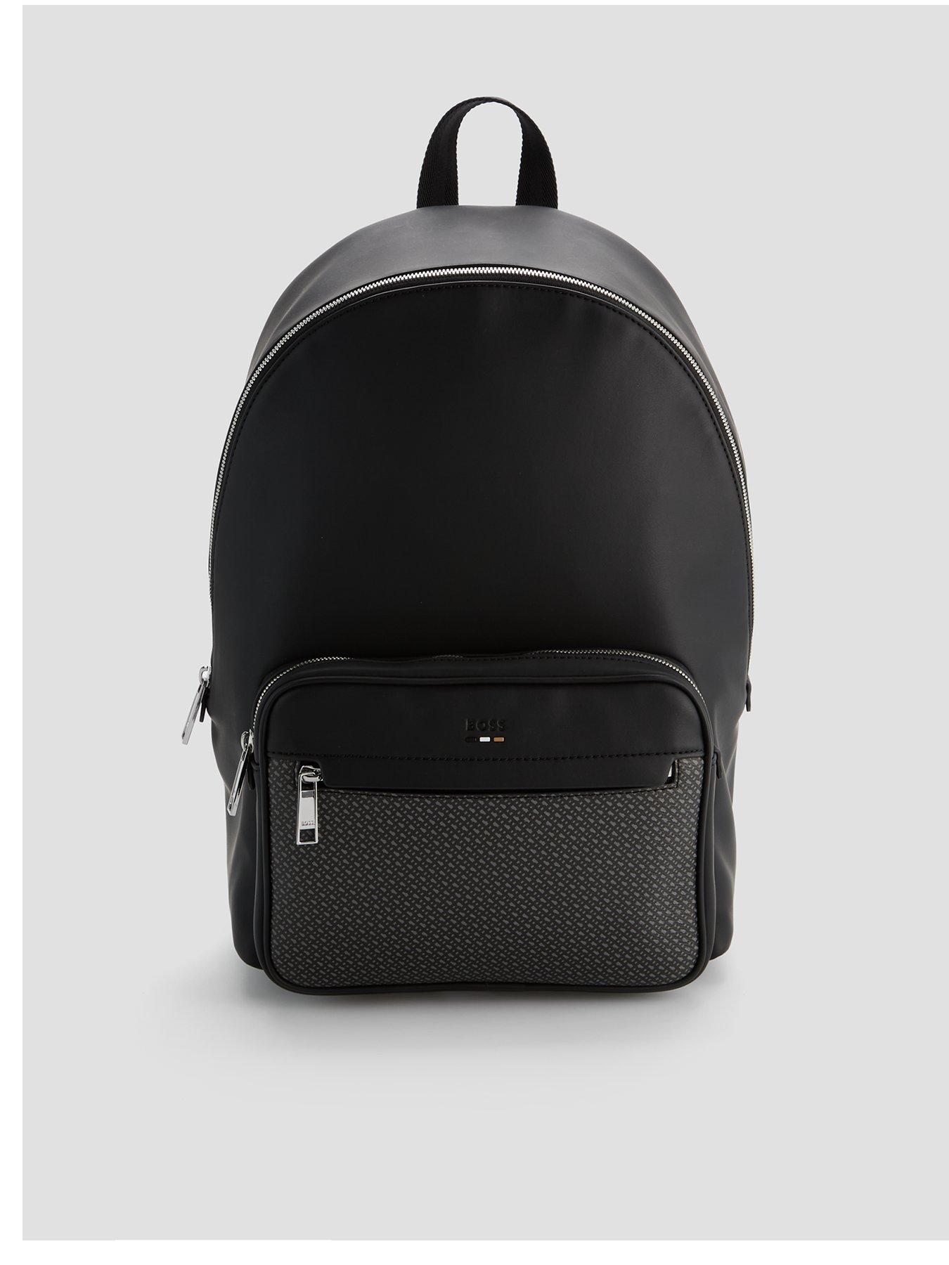 boss-ray-monogram-pu-backpack-black
