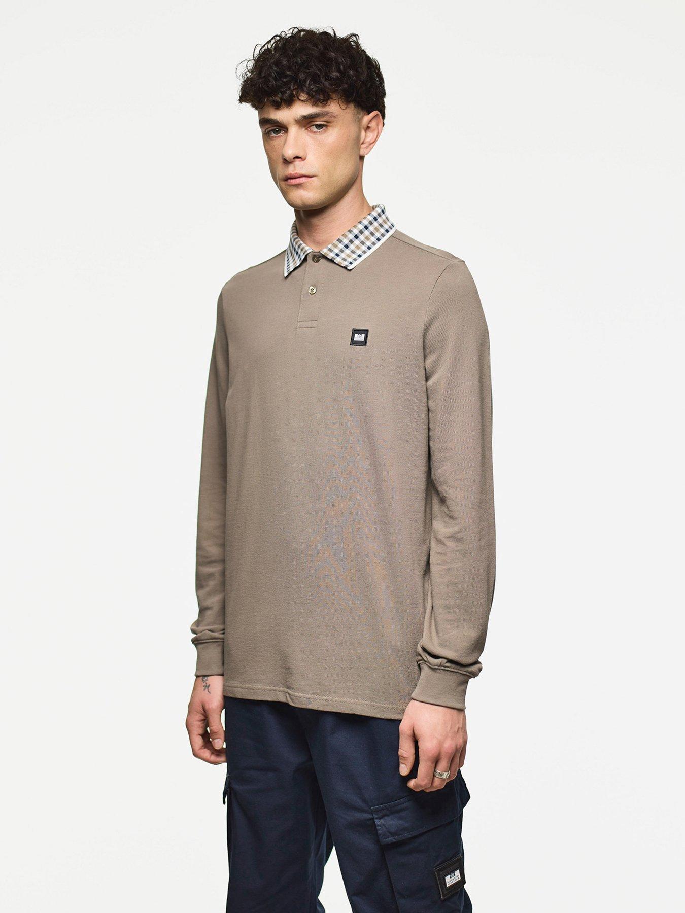 undefined Lindley Long Sleeve Polo Shirt - Brown