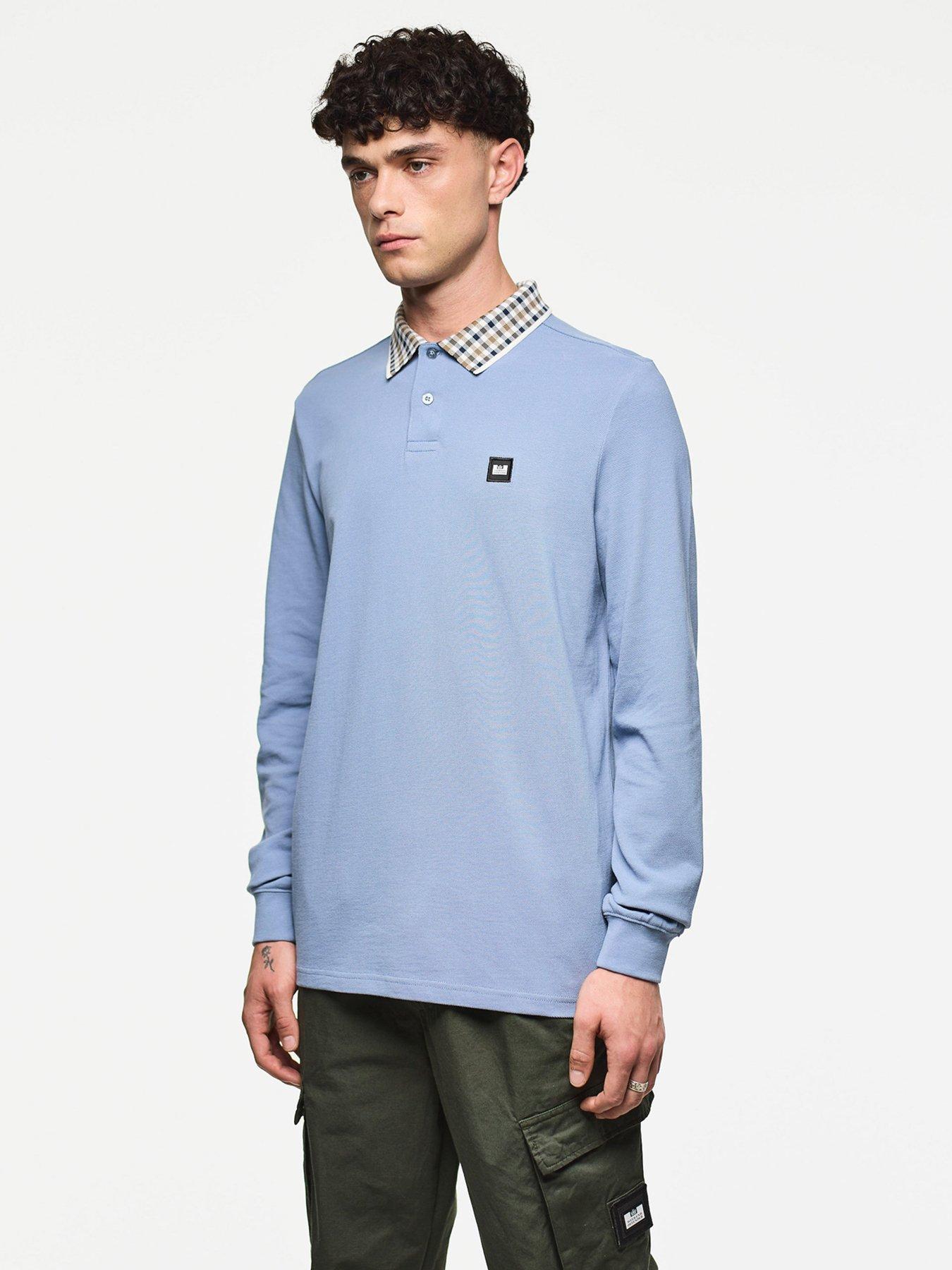 undefined Lindley Long Sleeve Polo Shirt - Blue