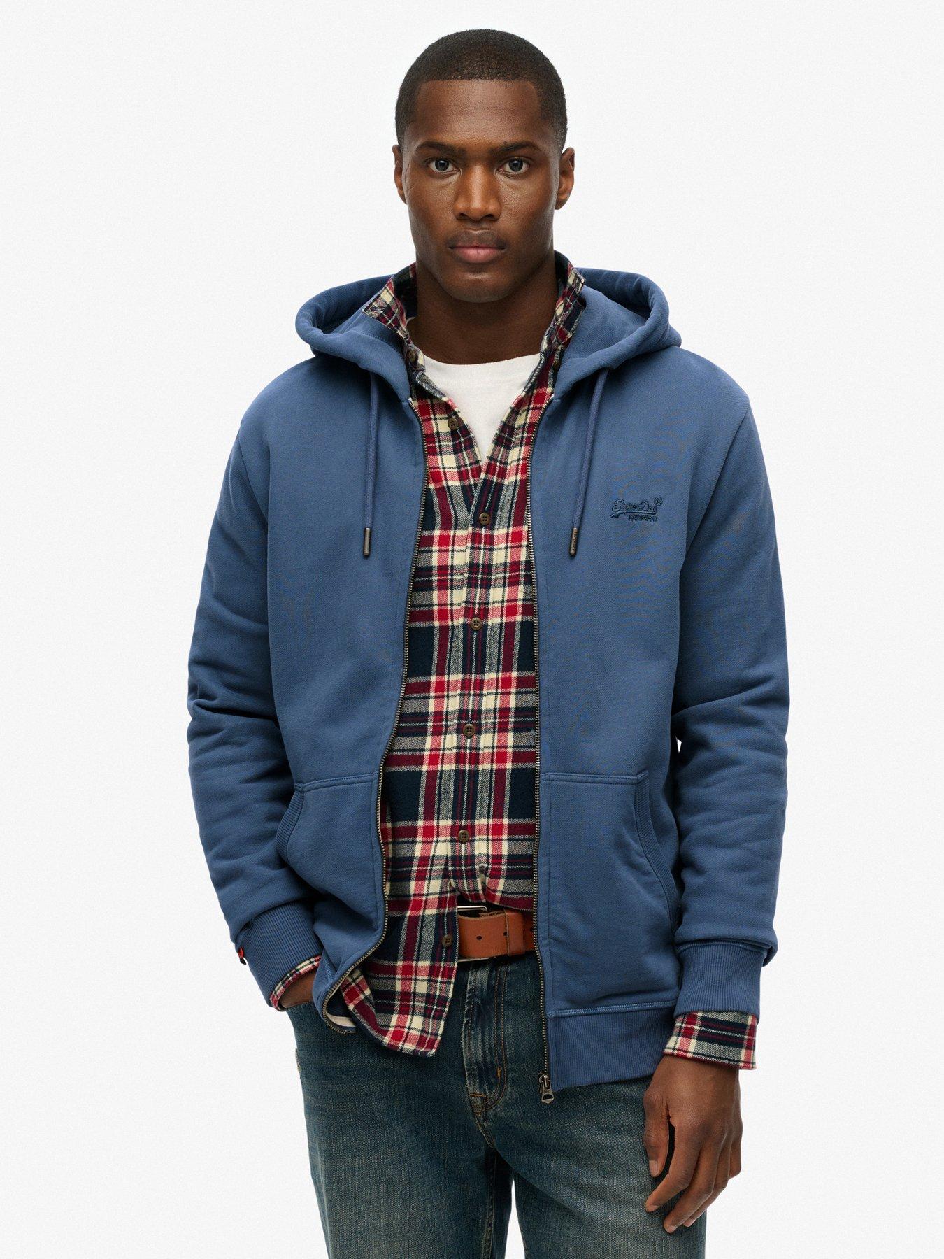 Superdry Men's Blue Zip-Up Hoodie Essential Logo - Image 3