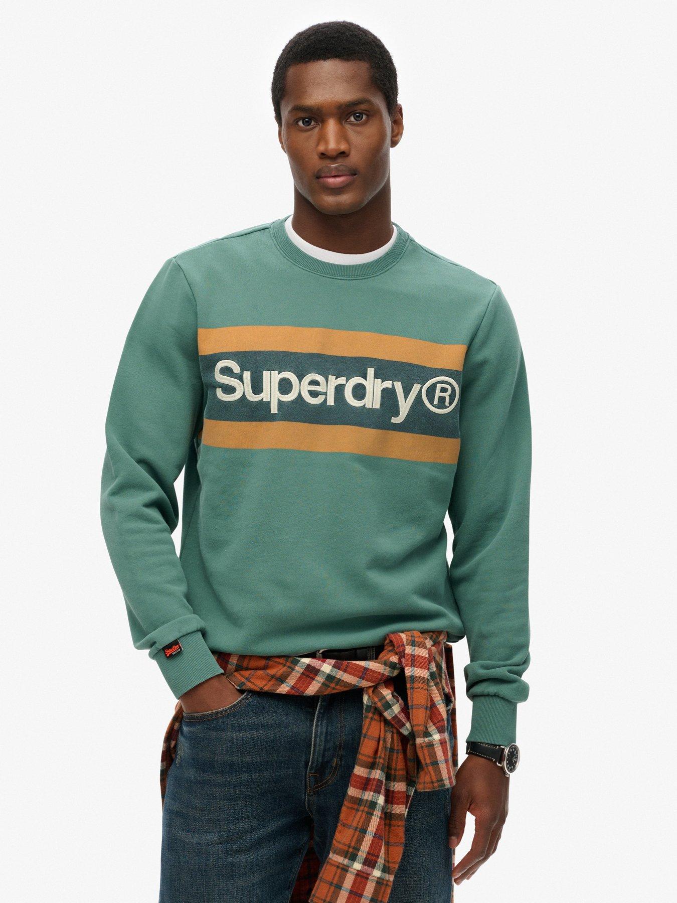 undefined Superdry Core Logo Stripe Relaxed Fit Sweat