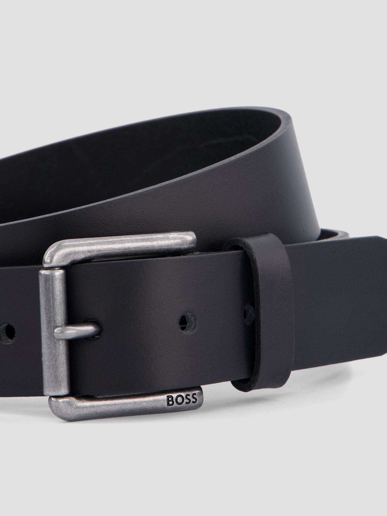 Image 2 of 4 of BOSS Joris Metal Buckle Leather Belt - Black