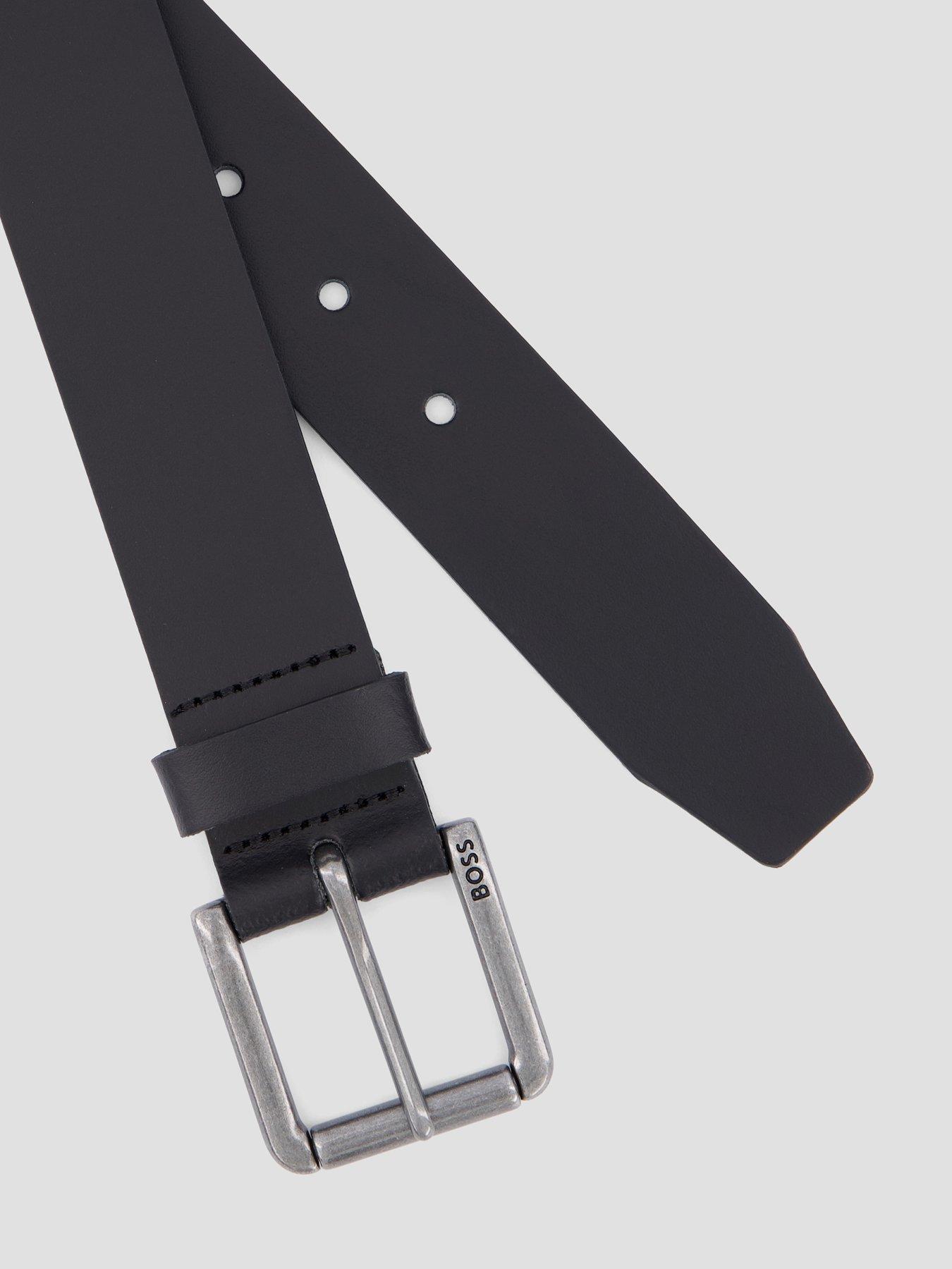 Image 4 of 4 of BOSS Joris Metal Buckle Leather Belt - Black