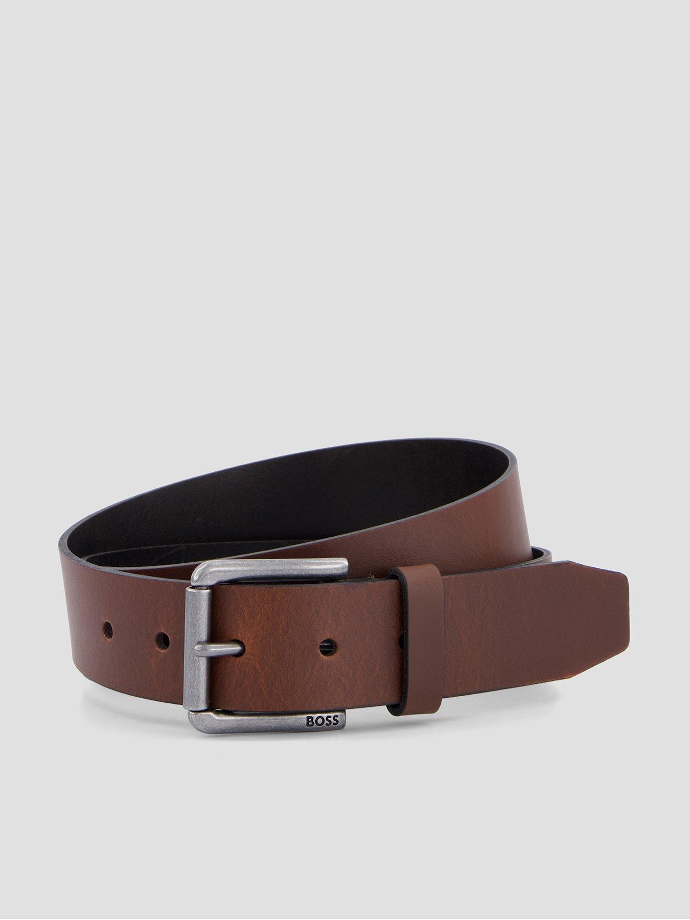 BOSS Joris Metal Buckle 3.5cm Leather Belt - Brown