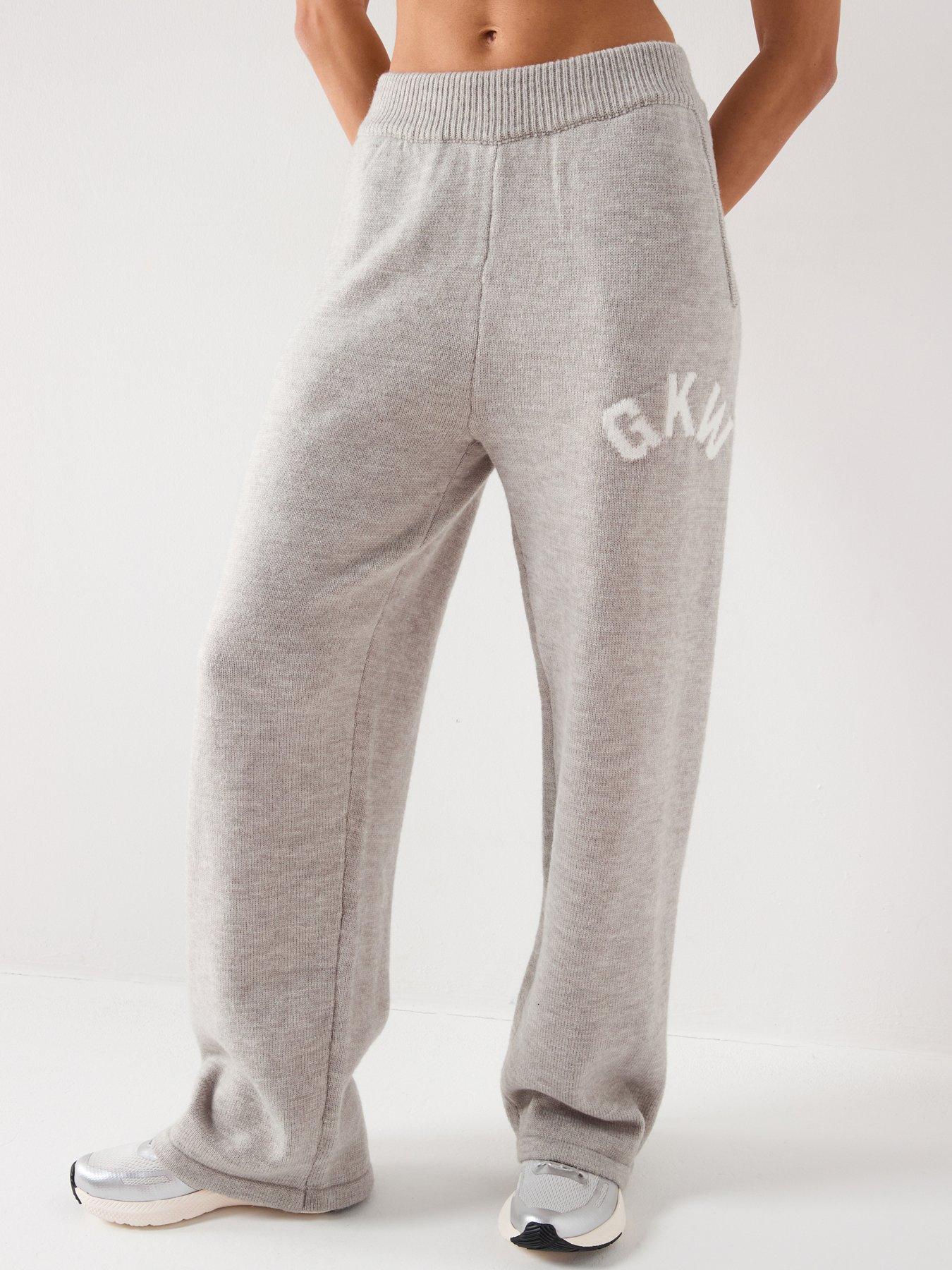 Gym King Women's Restore Knit Straight Leg Joggers - Light Grey