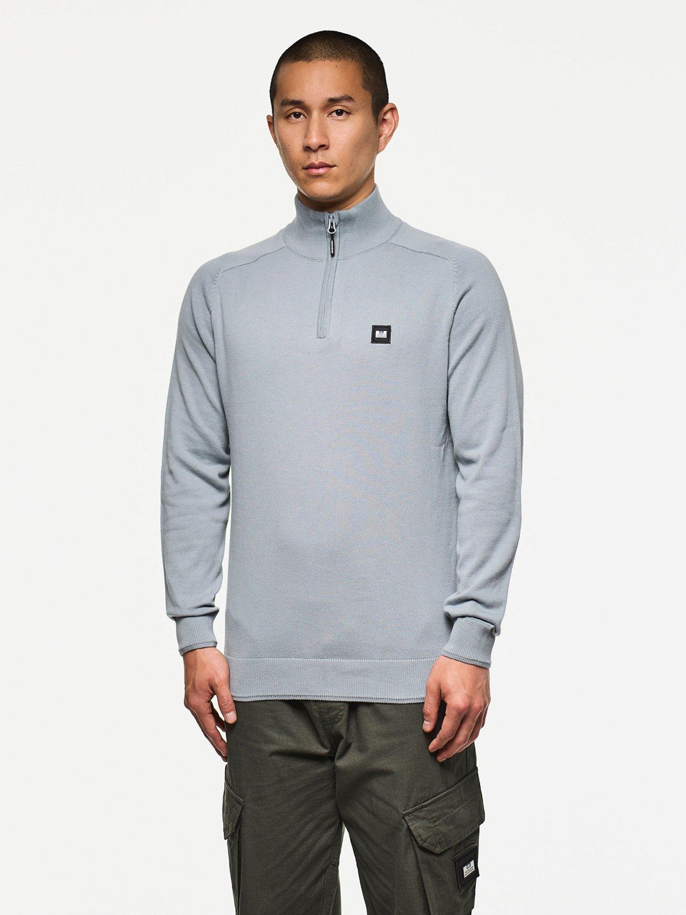 undefined Pierre Quarter Zip Knitted Jumper - Grey