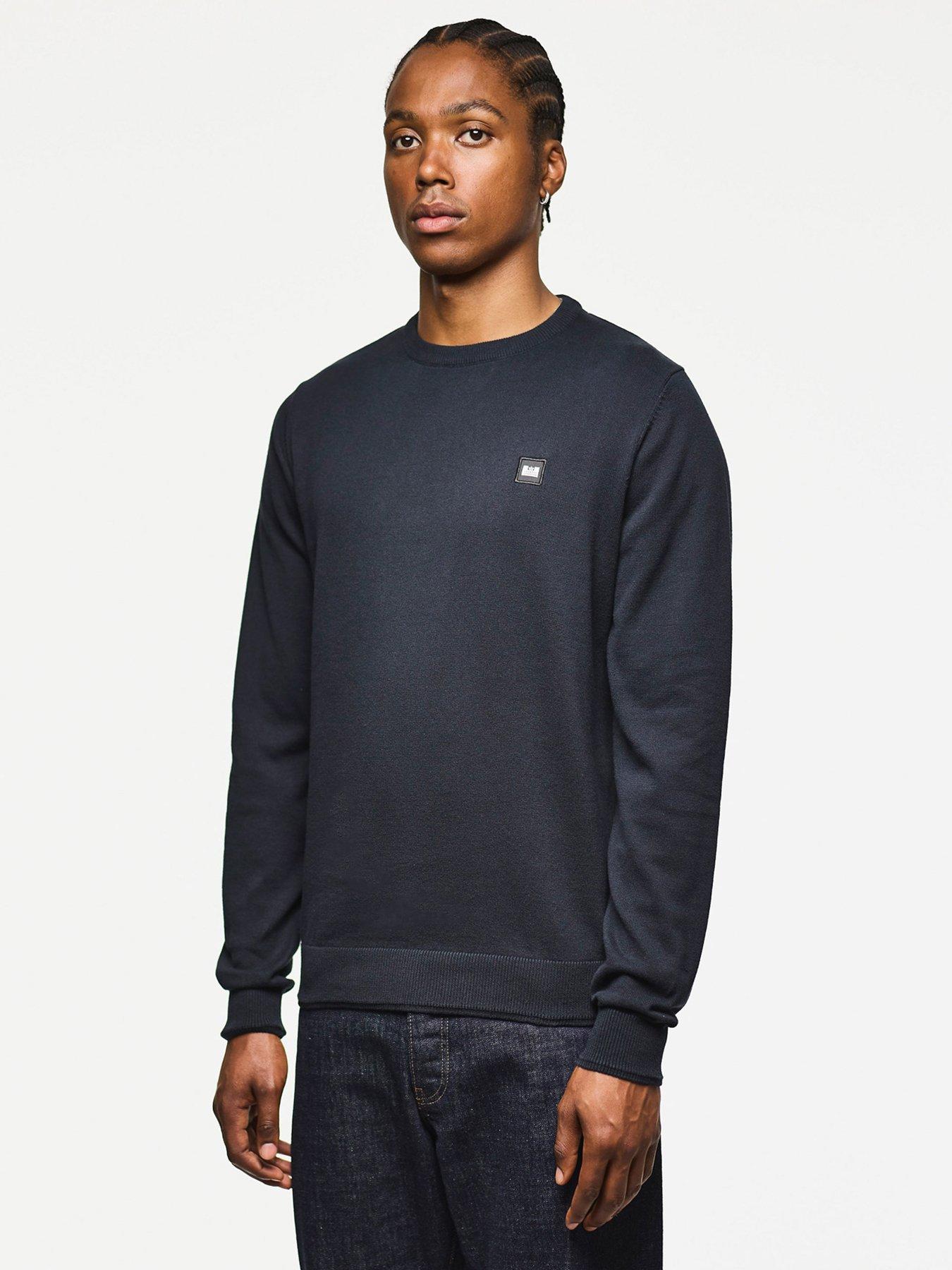 Weekend Offender Solace Crew Knitted Sweatshirt - Navy