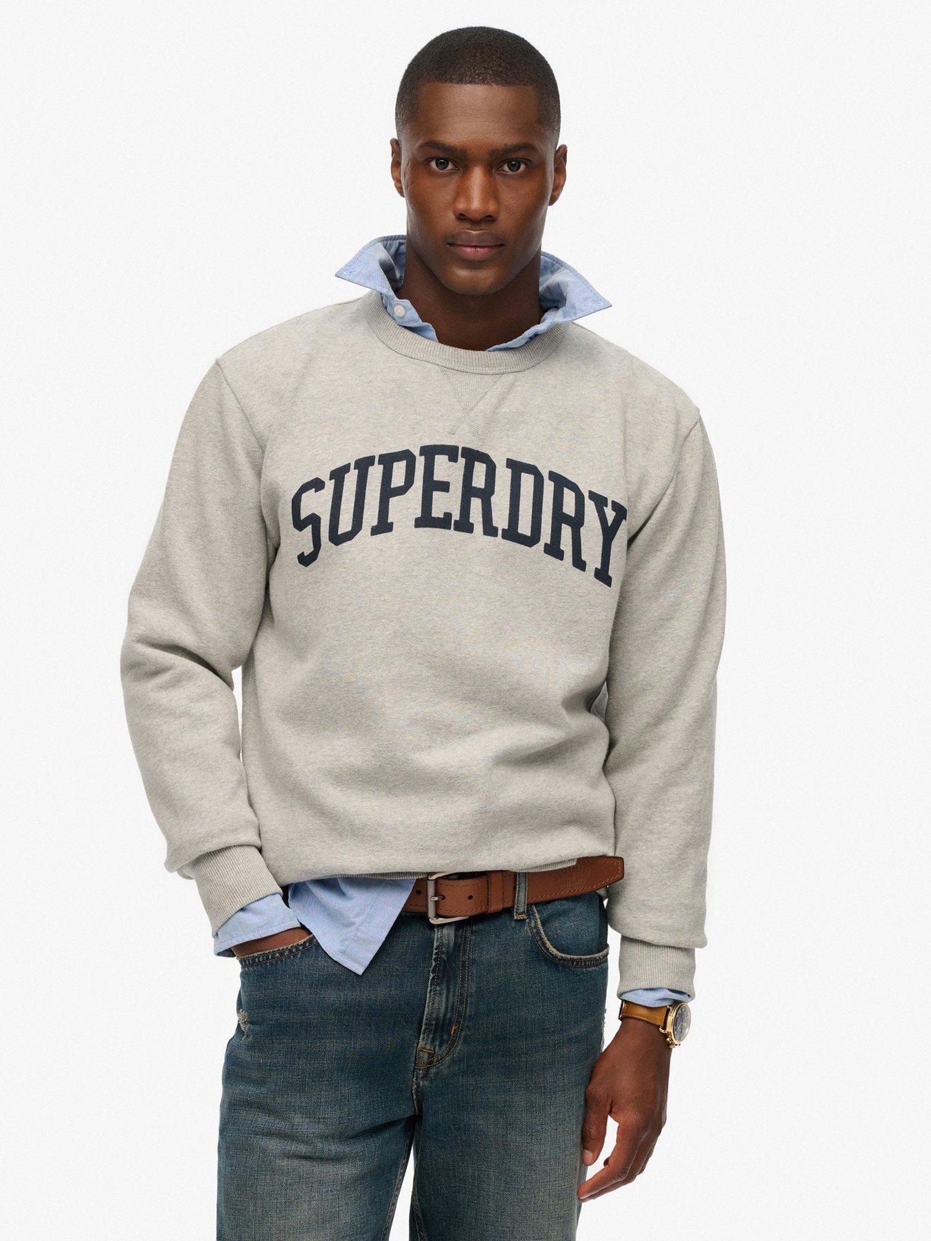 Superdry Athletic Essentials Crew Sweat - Grey, Grey, Size 2Xl, Men