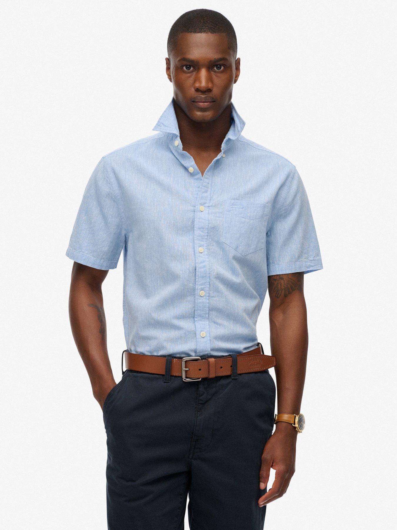 undefined Superdry City Essential Linen Blend Short Sleeve Shirt