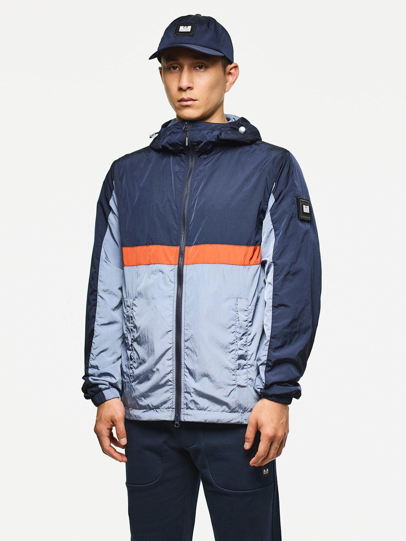 undefined Parissa Colour Block Windbreaker Jacket - Navy