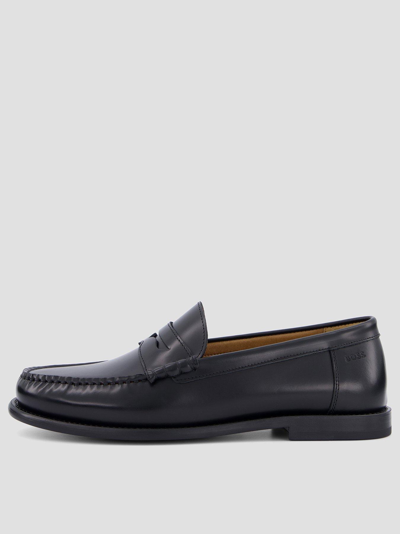 BOSS Tevan Mocc Leather Loafers - Black