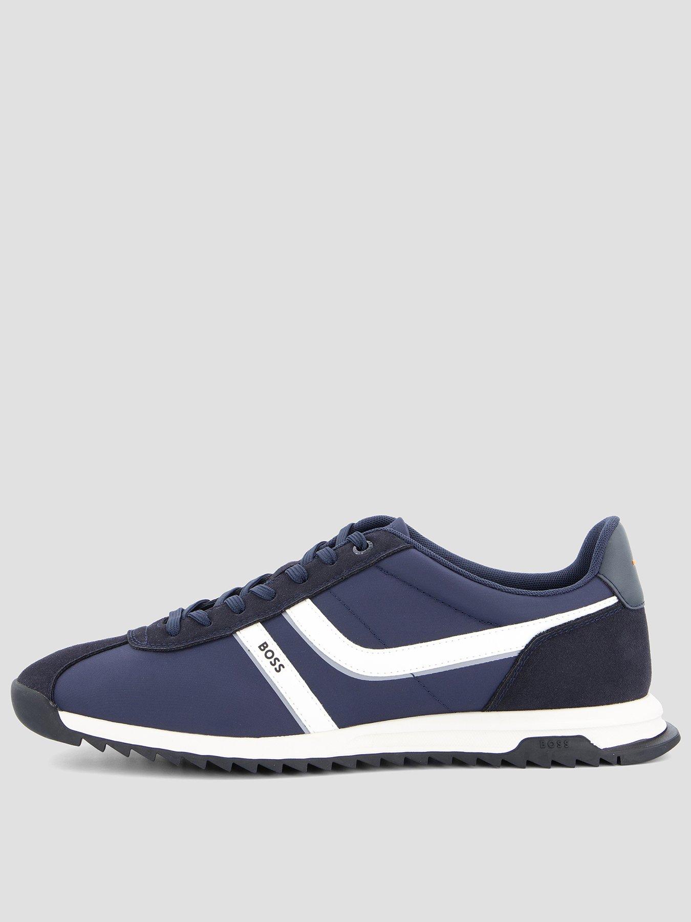 BOSS Orange Zayn Nylon Mix Low Profile Trainers, Navy, Size 41, Men